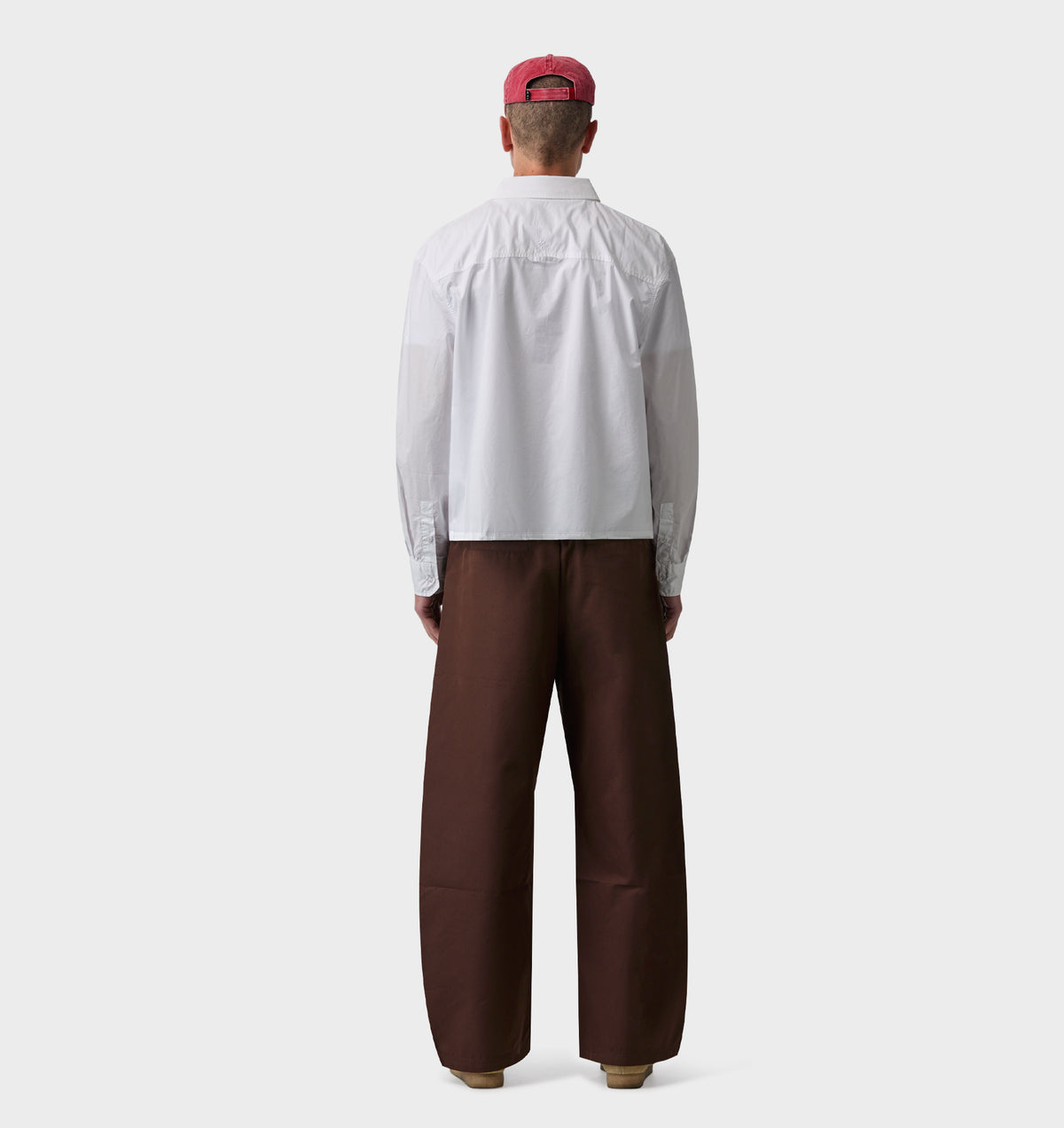 Crop LS Shirt - White Poplin
