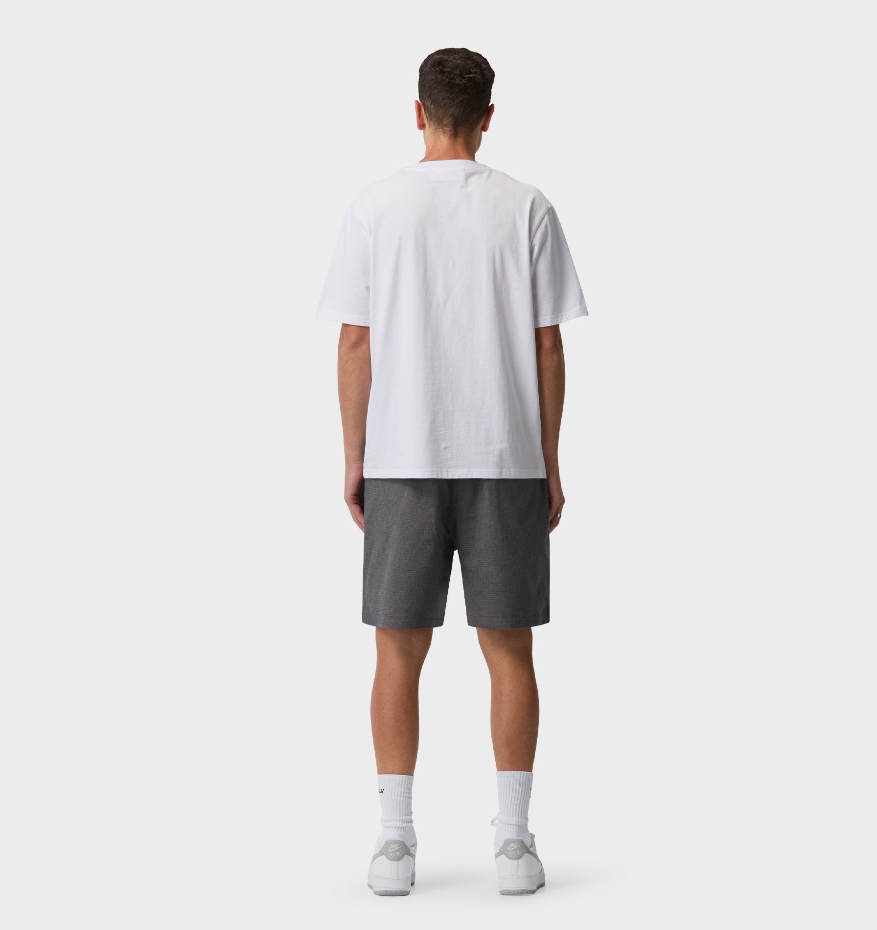 Michael Pleat Short - Grey Mini Check