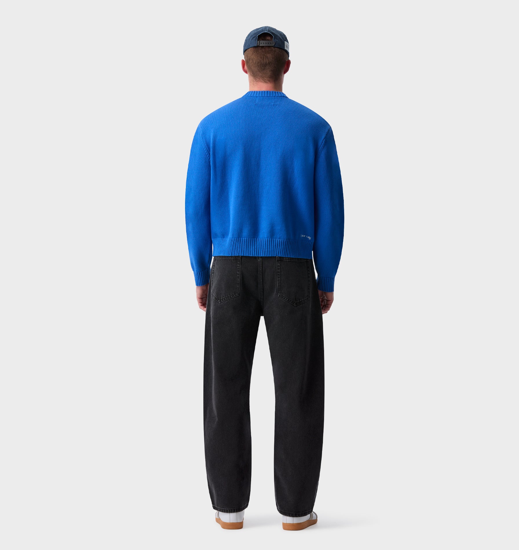Midweight Crop Knit Sweater - Cobalt