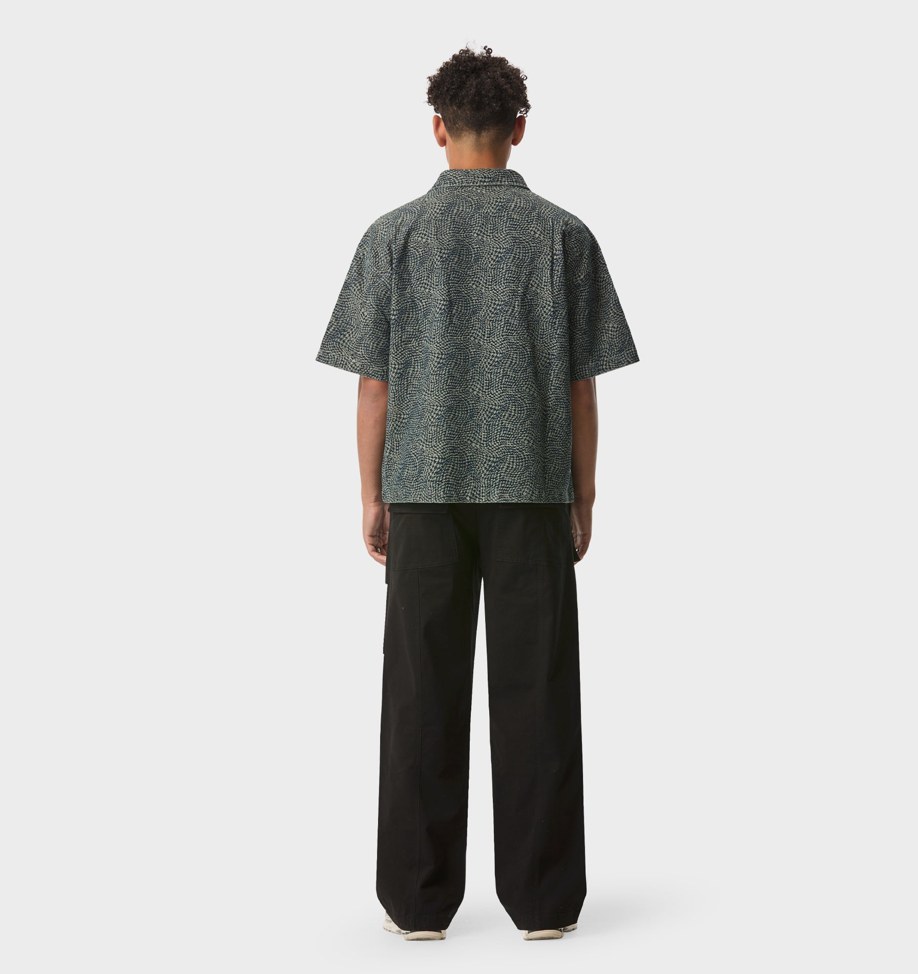 Textured Kai Denim SS Shirt - Aged Indigo