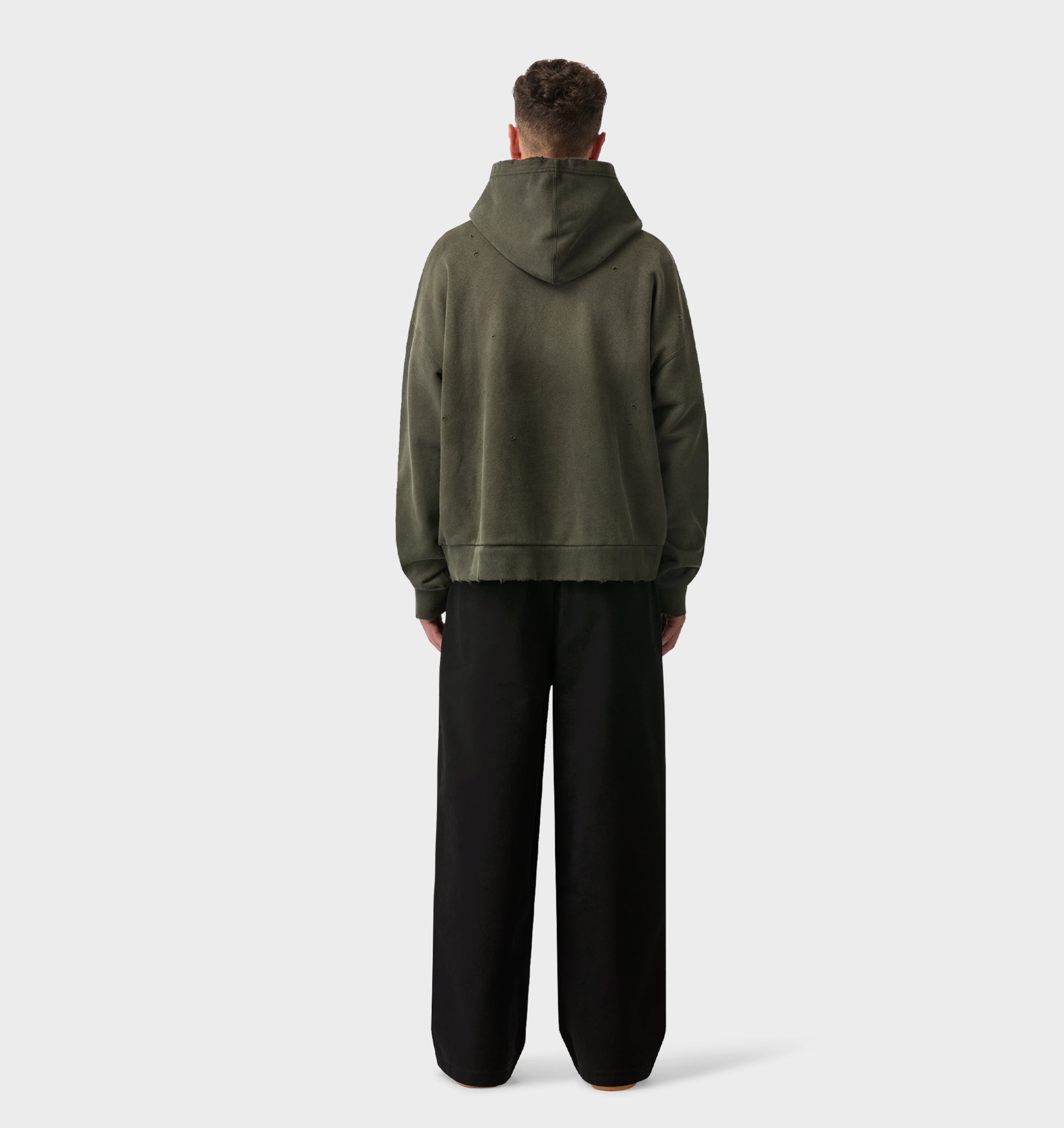 Distressed Oversized Hood - Faded Green