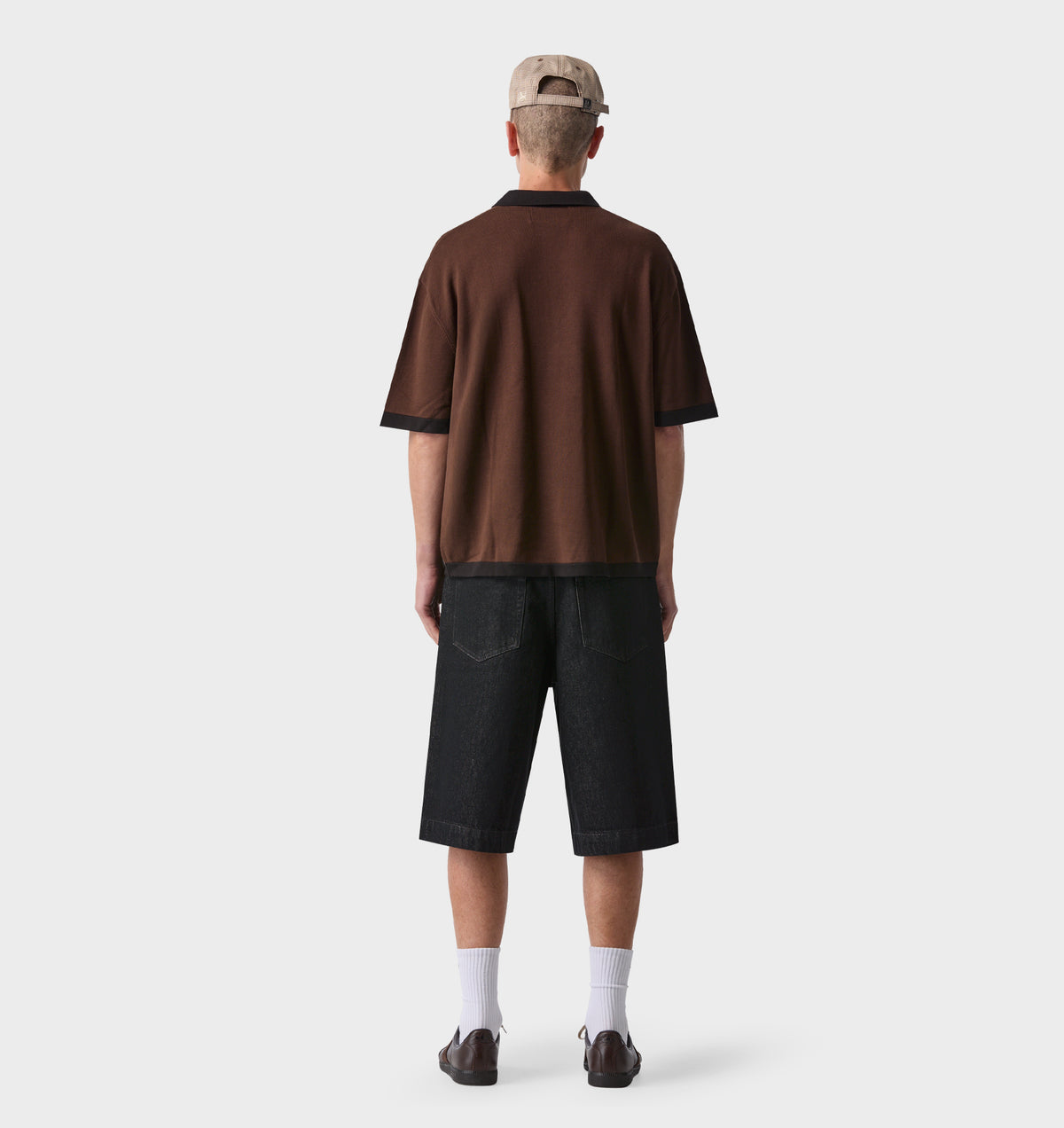 Knit SS Polo - Espresso/Black
