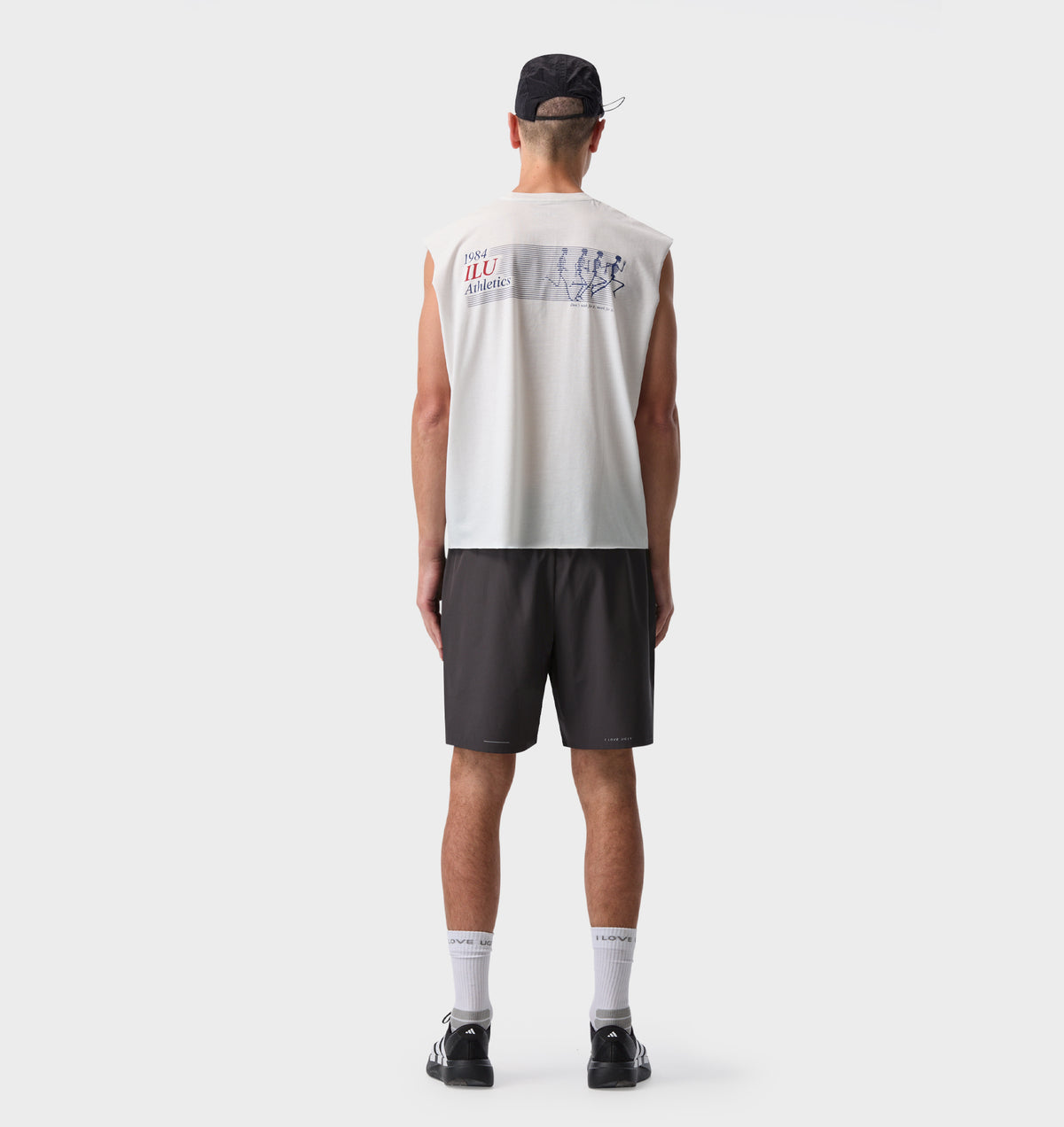 Skeleton Cotton Athletic Crop Tank - Aged White