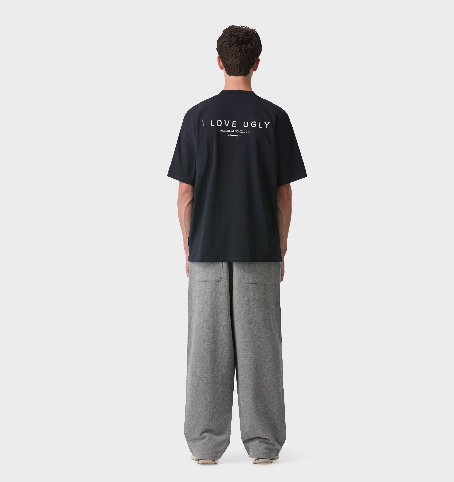 Wide Leg Track Pant - Grey Marle