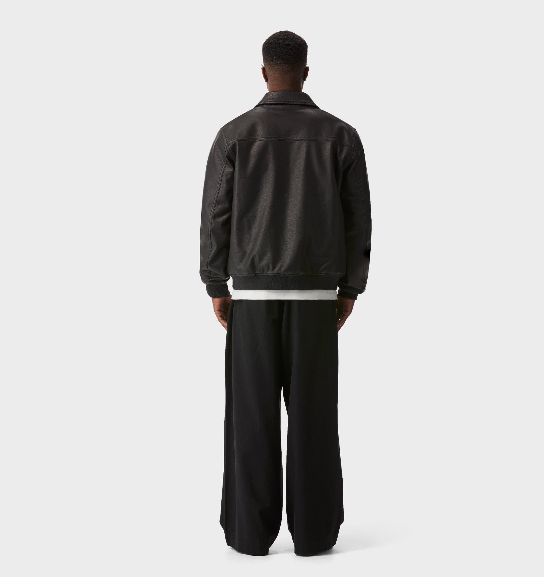 Tanner Faux Leather Jacket - Black
