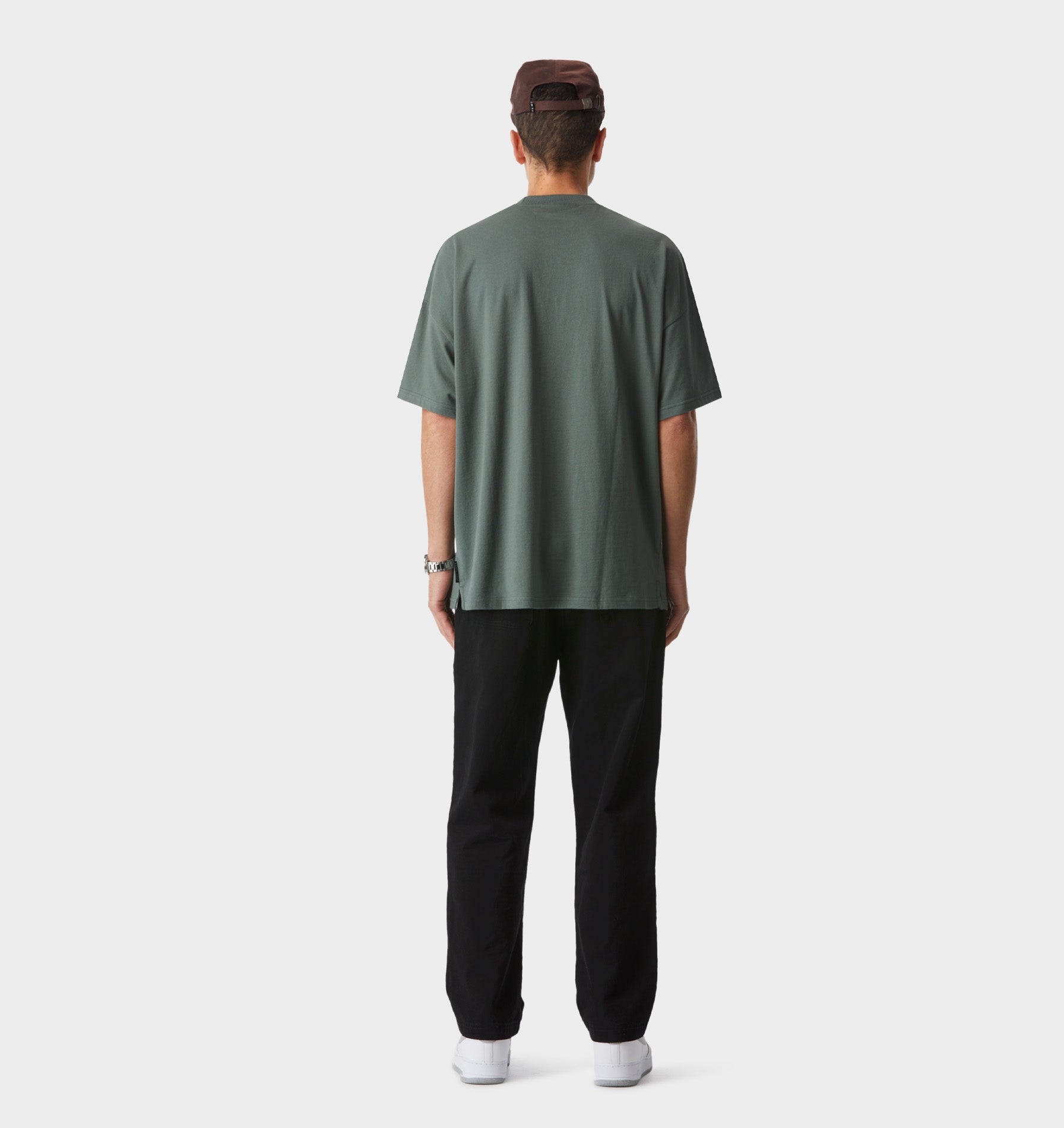 Floral Box Tee - Smokey Green
