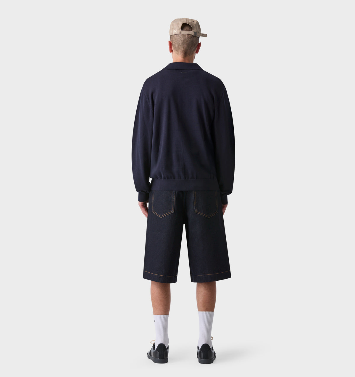 Knit LS Polo - Indigo