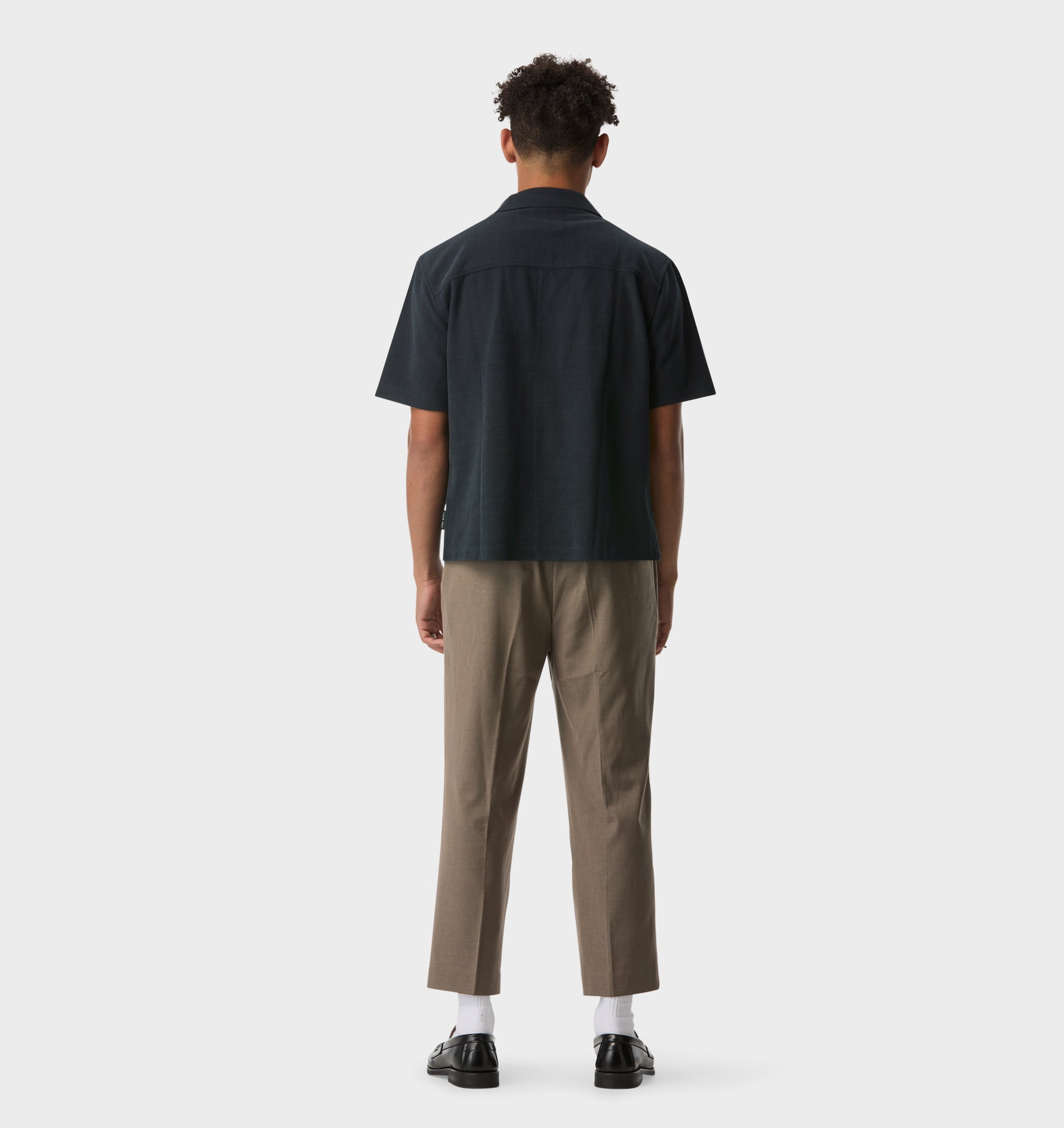 Waffle Box Cuban Collar SS Shirt - Dark Indigo