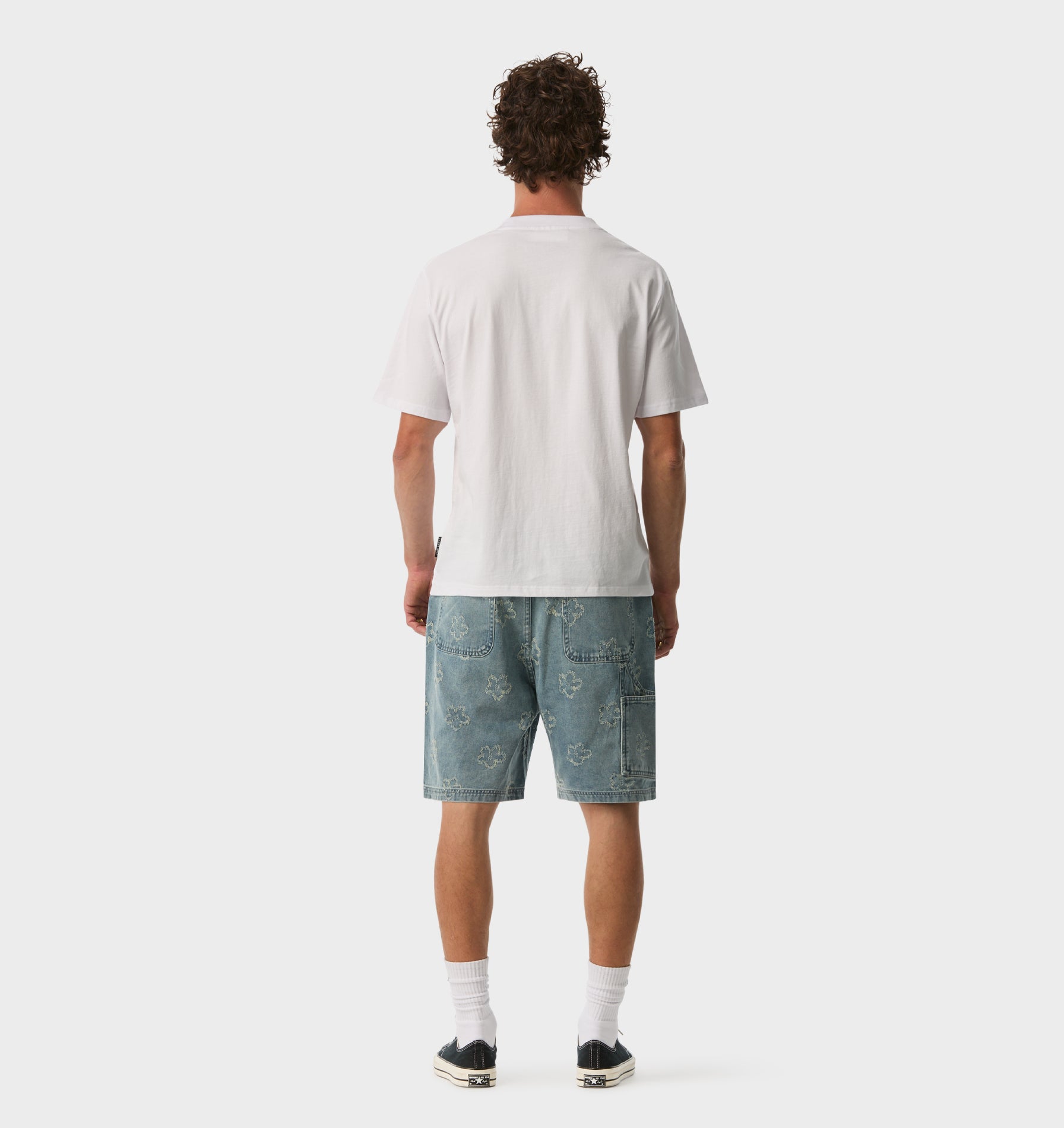 Floral Clean Carpenter Short - Vintage Blue