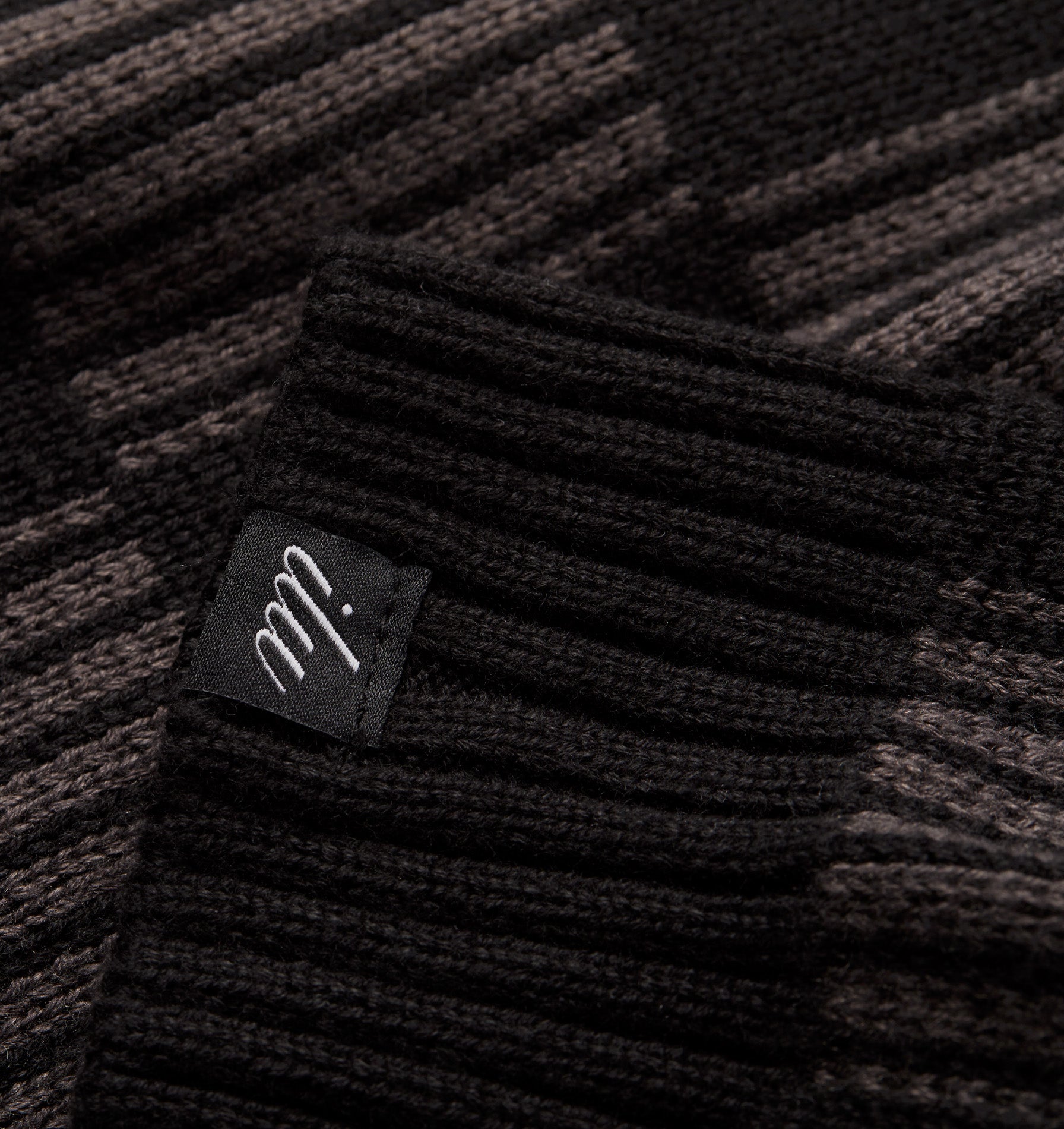 Checkerboard Knit Sweater - Charcoal
