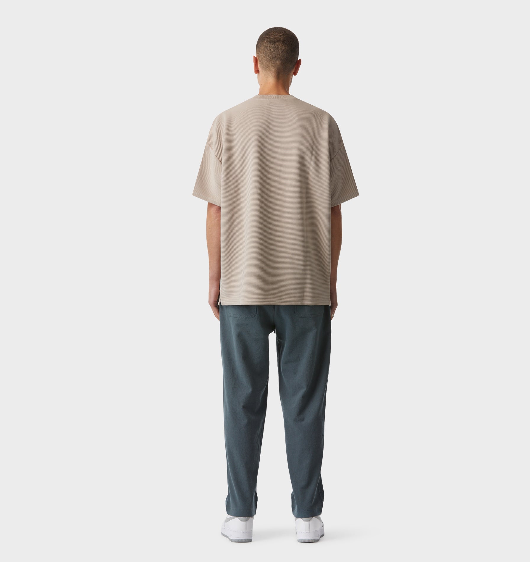 Ribbed Box Tee - Taupe