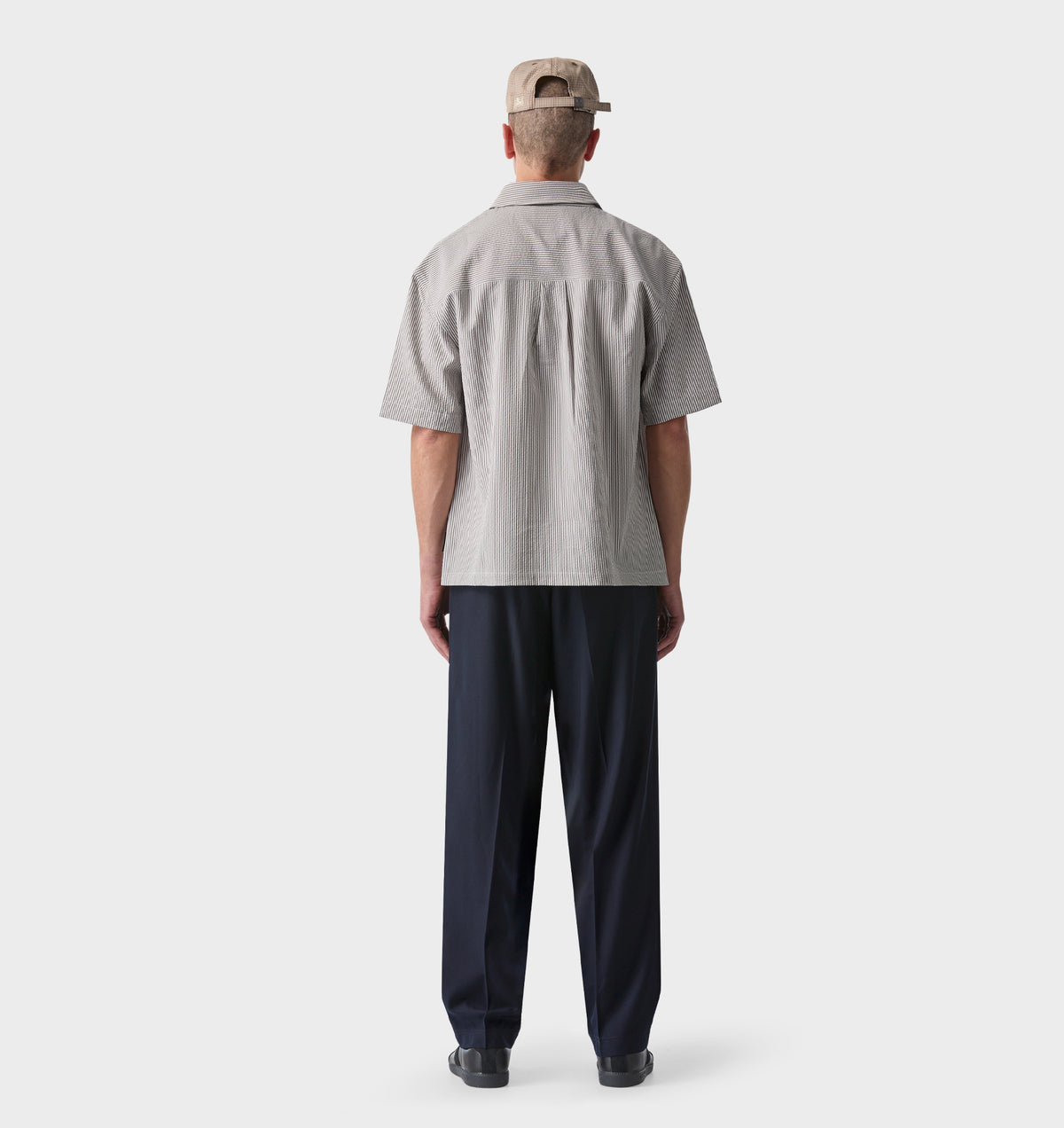 Dawson SS Shirt - White/Black Stripe