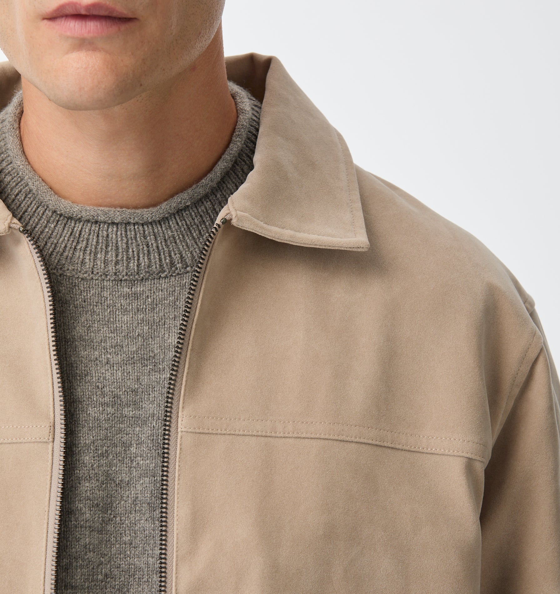 Mason Suede Jacket - Stone