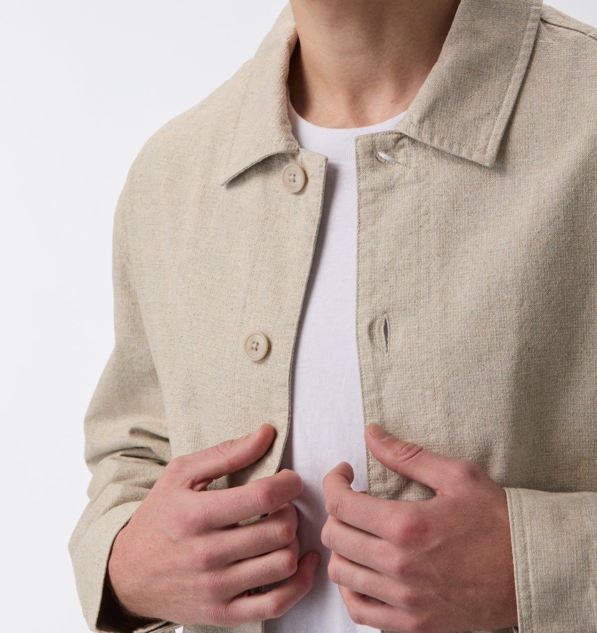 Linen Blend Jacket - Parchment