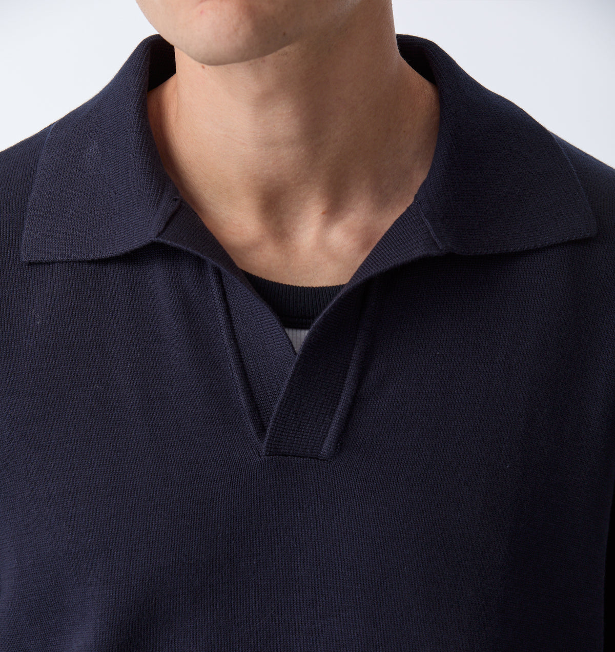 Knit LS Polo - Indigo