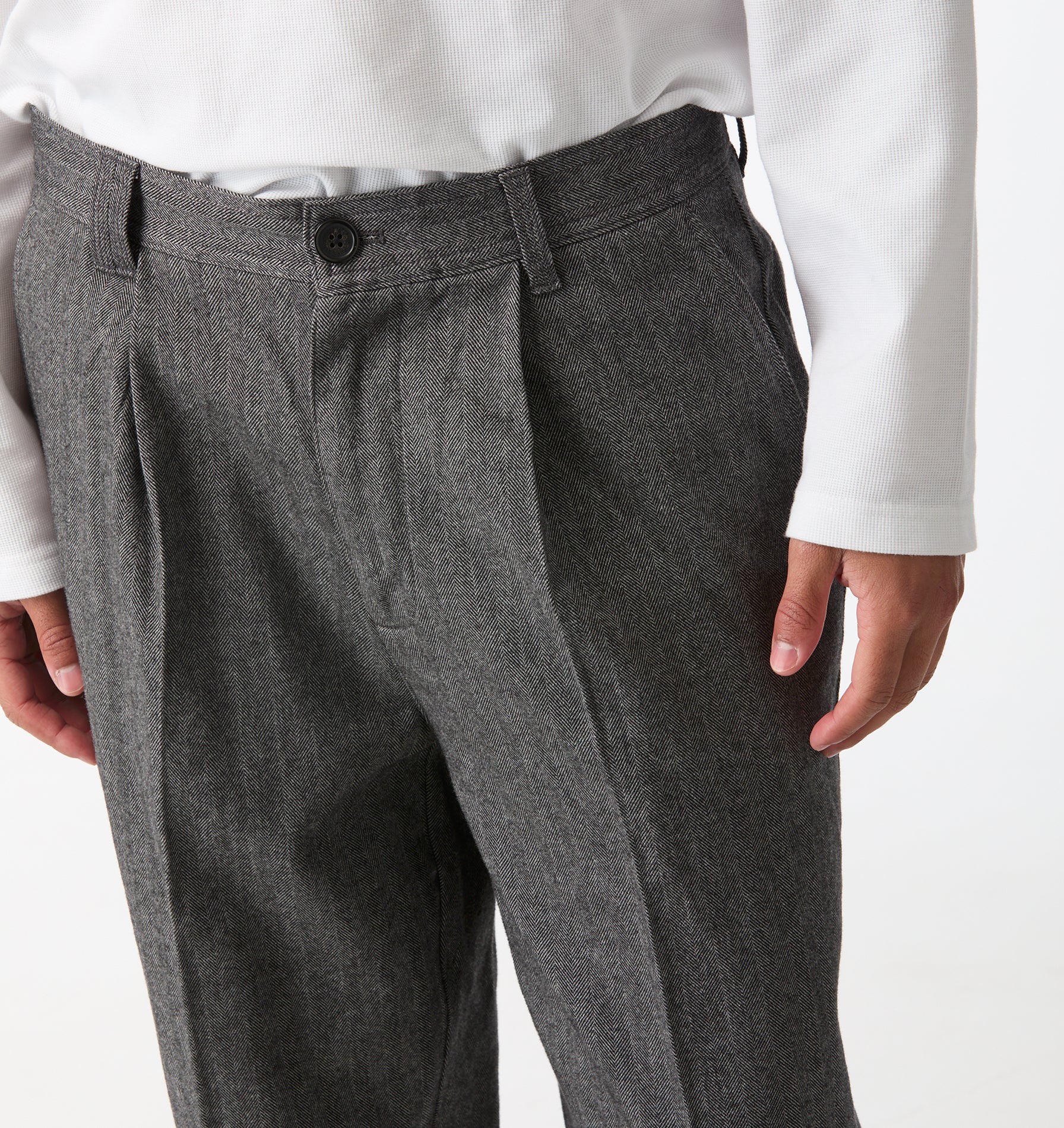 Winston Pant - Grey Herringbone