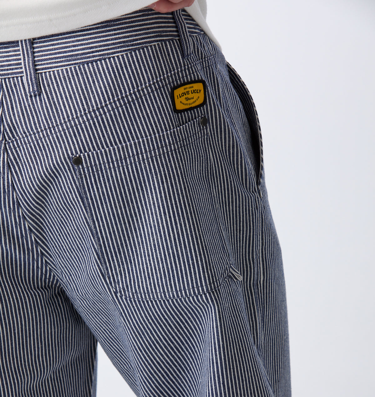 Edgar Wide Pant - Navy/ White Stripe