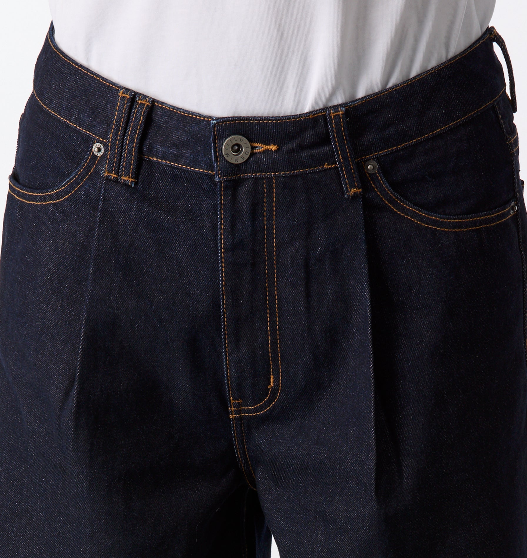 Wide Leg Pleat Denim - Indigo