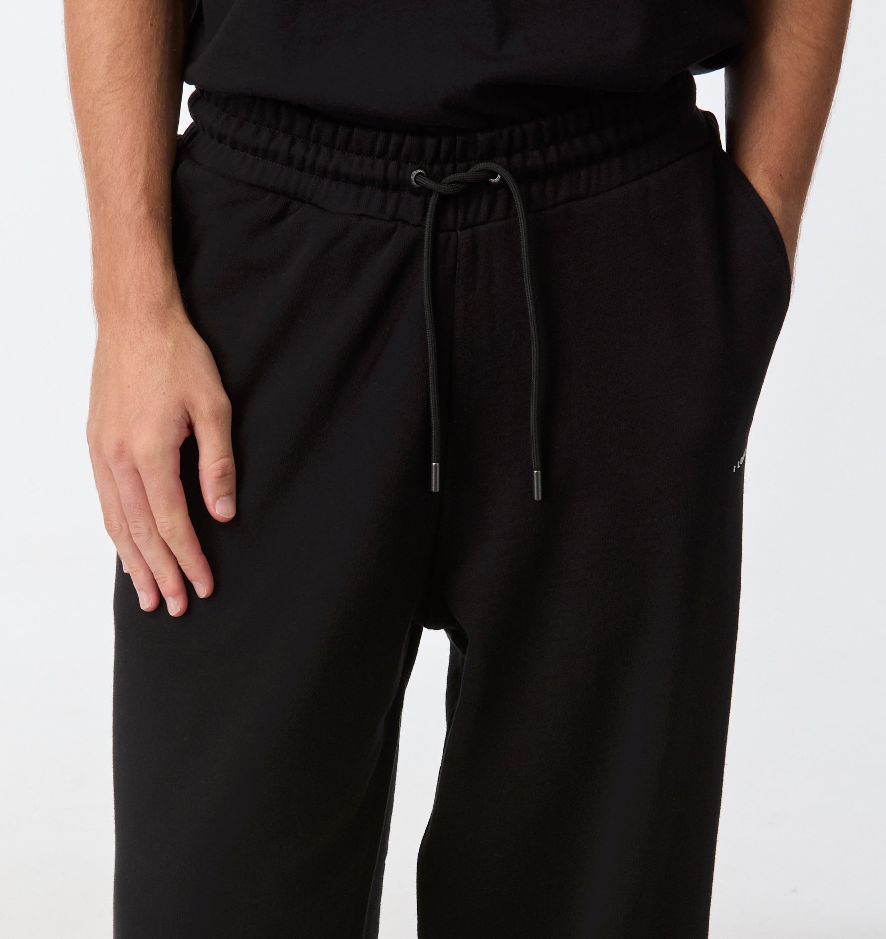 Wide Leg Track Pant - Black