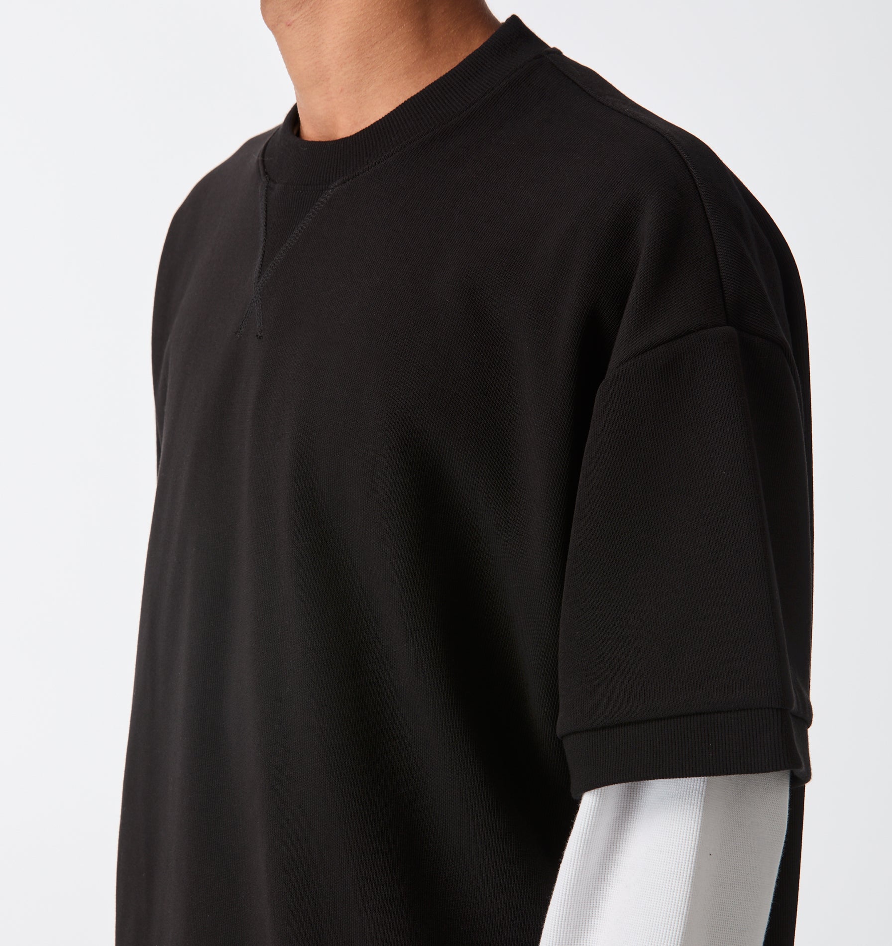 Heavy Cuff Box Tee - Black