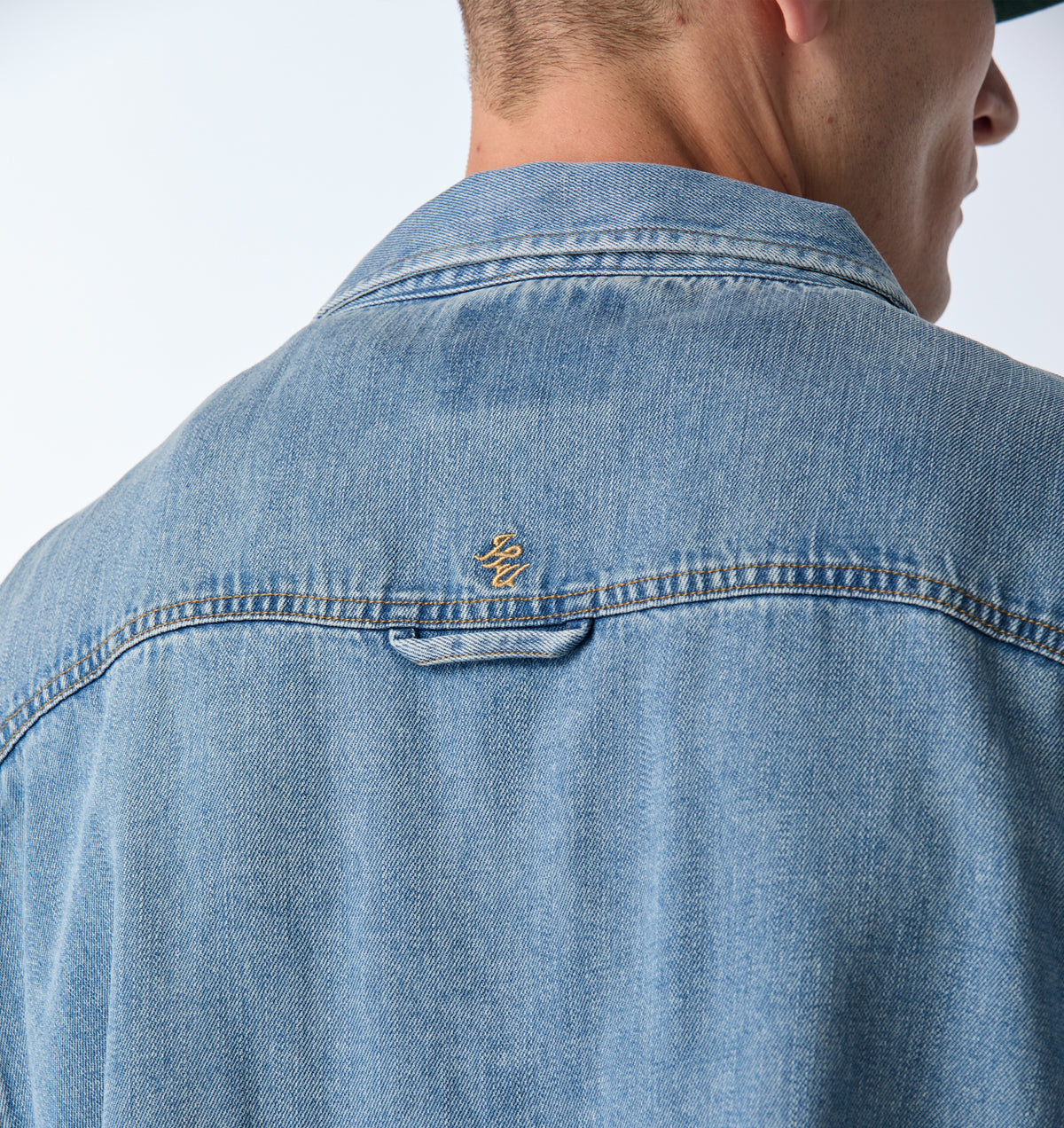 Chambray Crop SS Shirt - Faded Blue