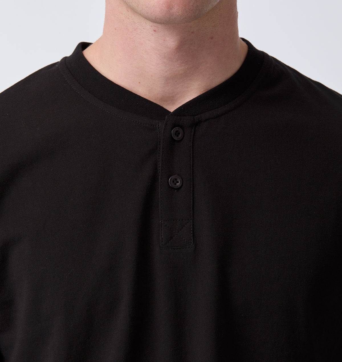 Henley Muscle Tee - Black