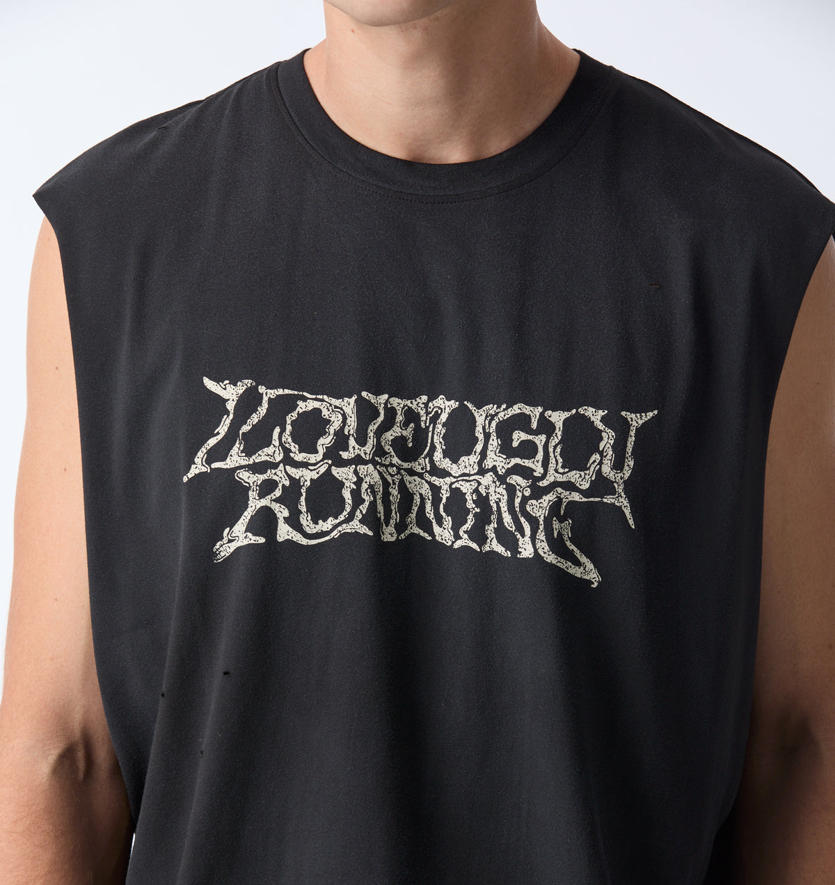 Liquified Cotton Active Crop Tank - Faded Black