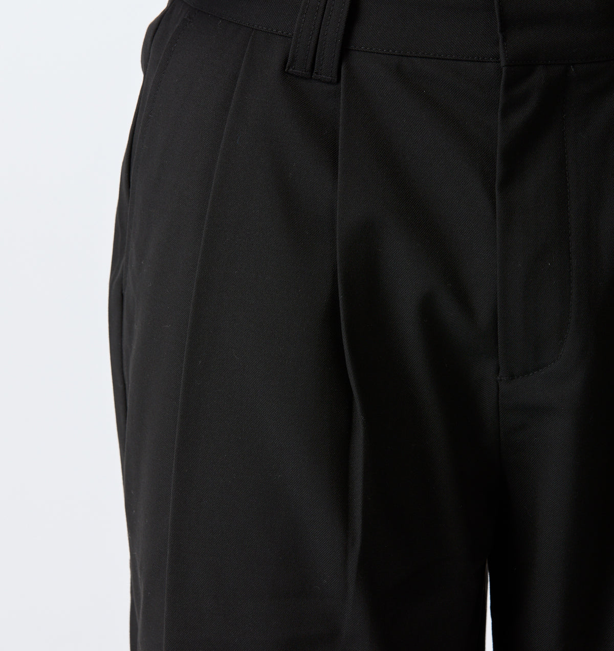 Cotton Albert Pleated Pant - Black