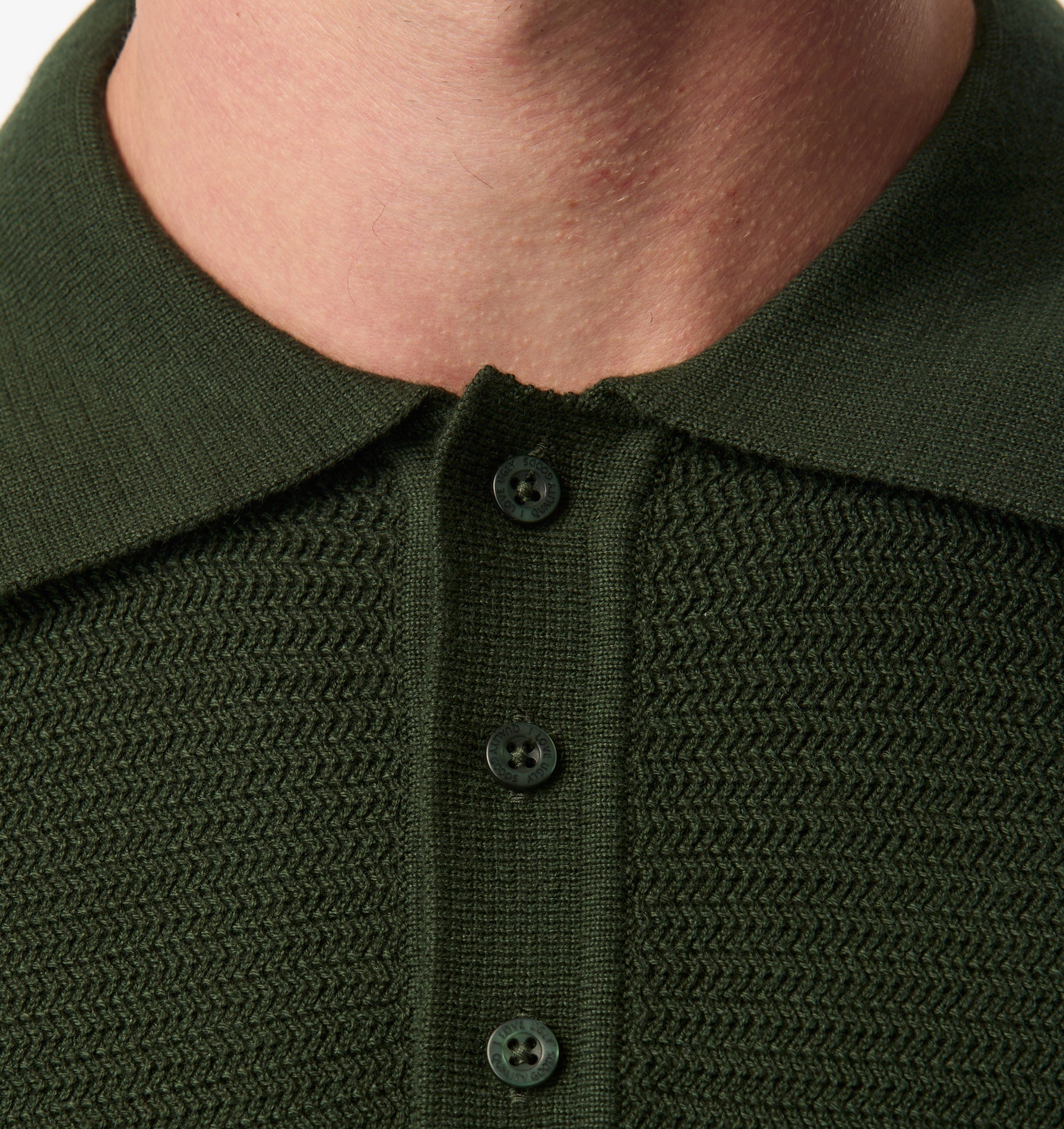 Ronan SS Knit Polo - Dark Green