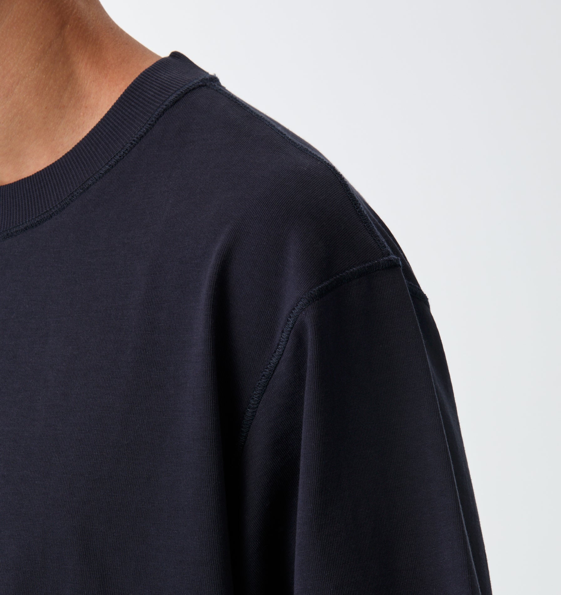 Crop Box Tee - Washed Navy