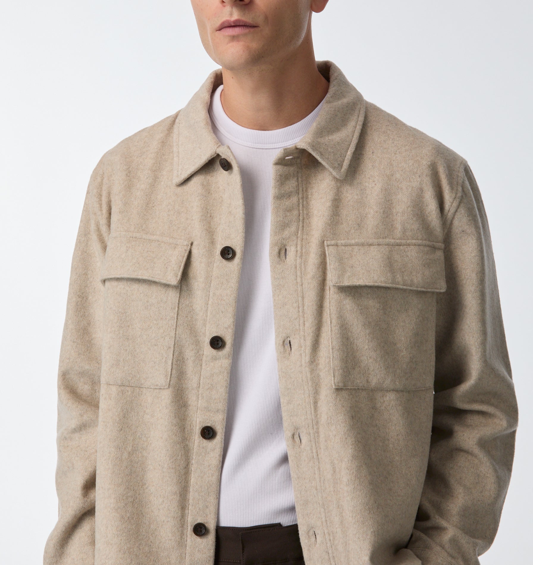 Wool Overshirt - Oatmeal
