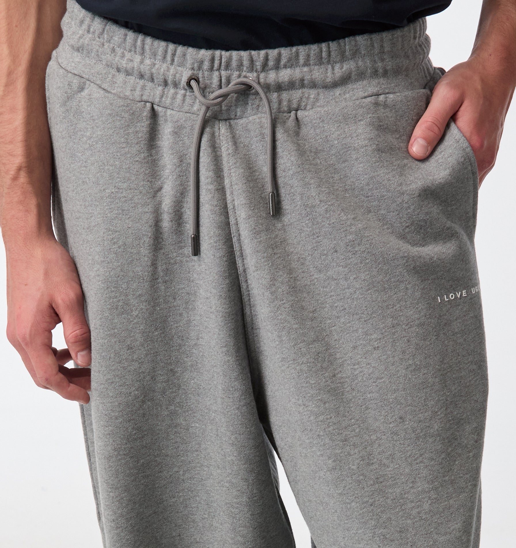 Wide Leg Track Pant - Grey Marle | I Love Ugly