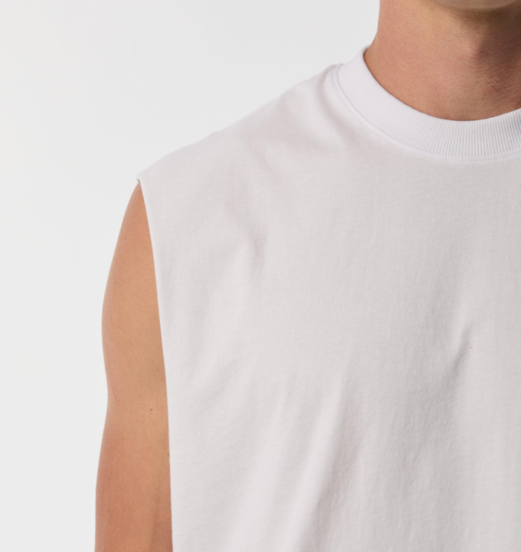 Hand Drawn Crop Tank - White