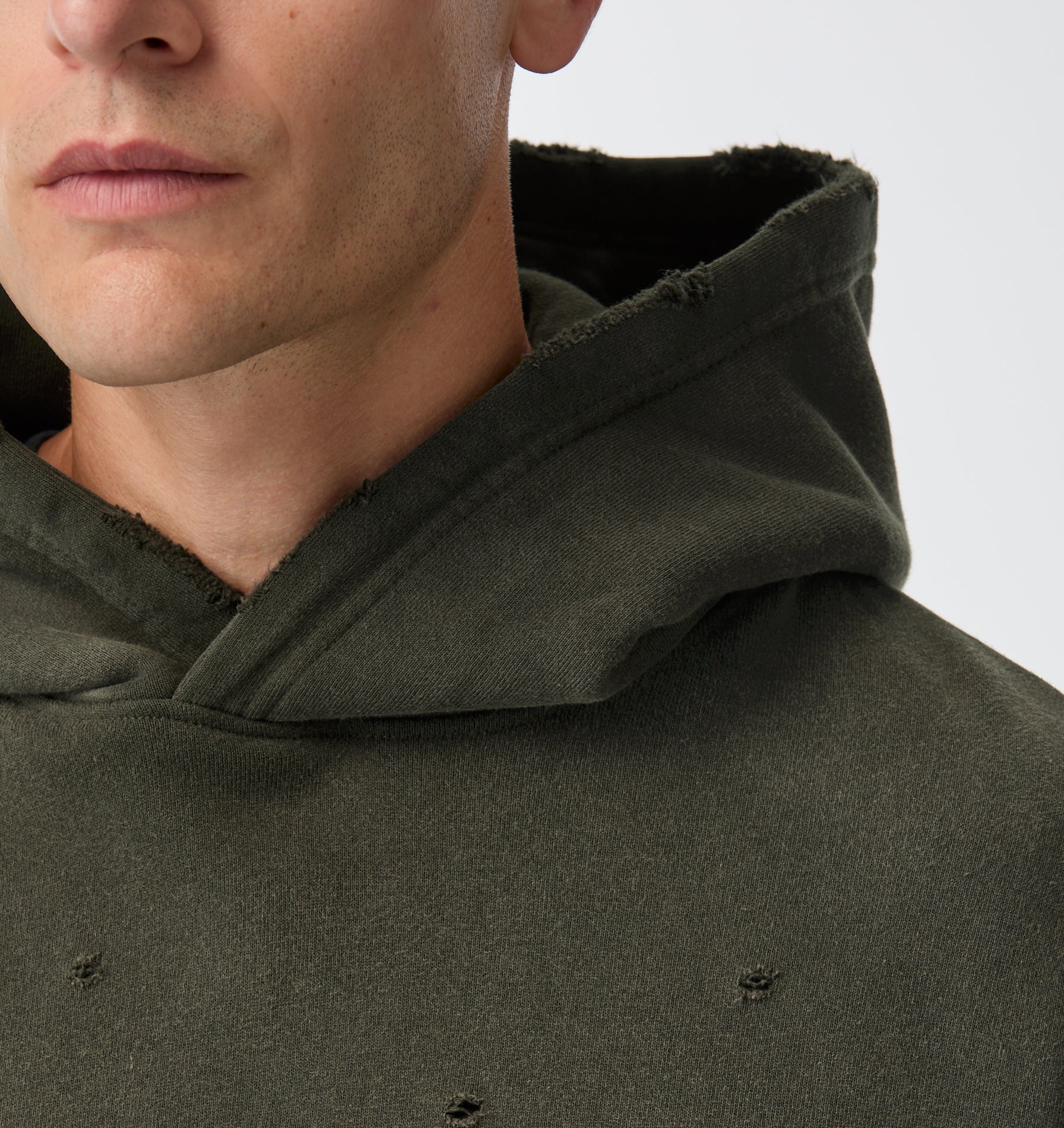 Distressed Oversized Hood - Faded Green