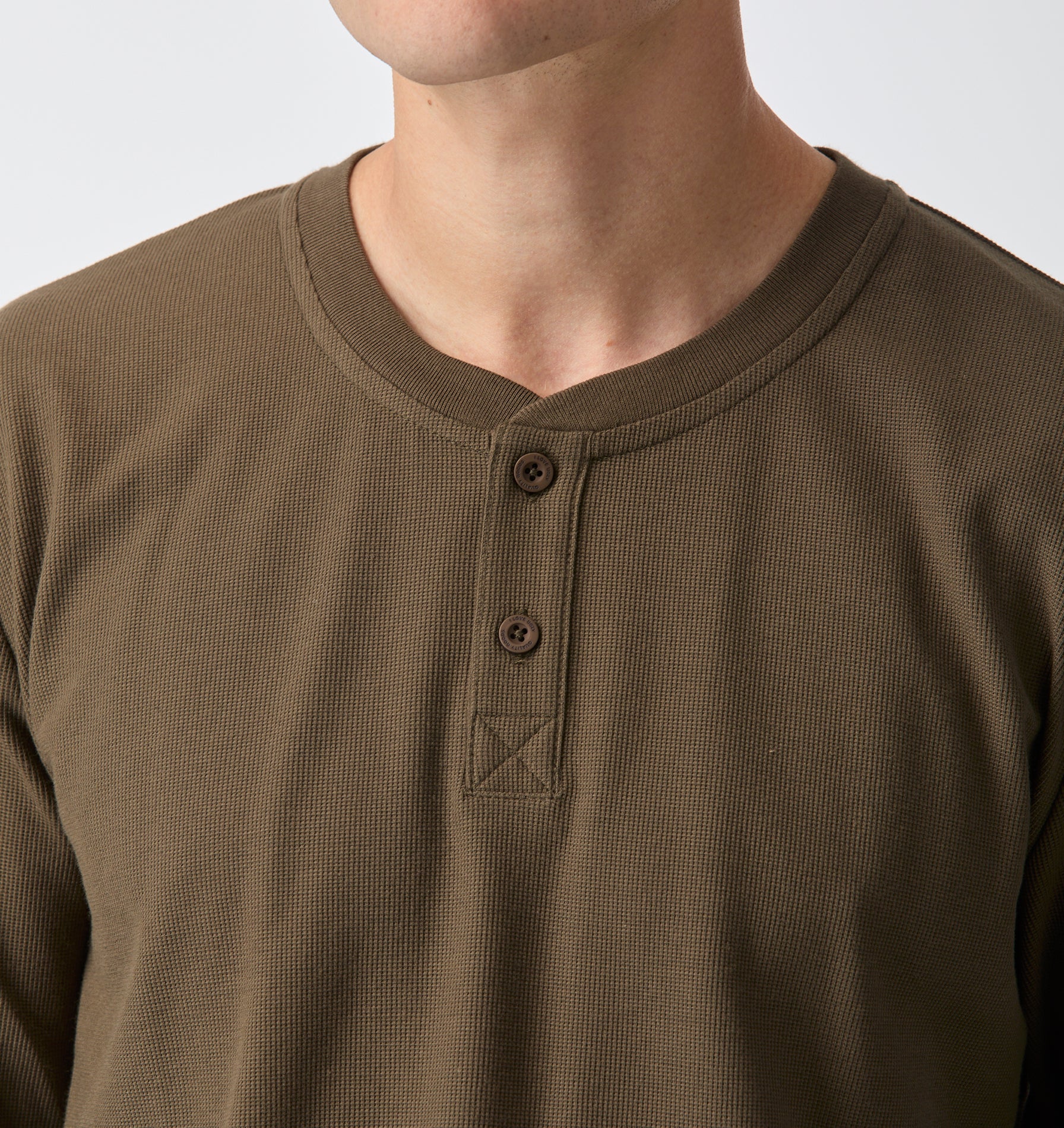 Henley L/S Tee - Olive | I Love Ugly
