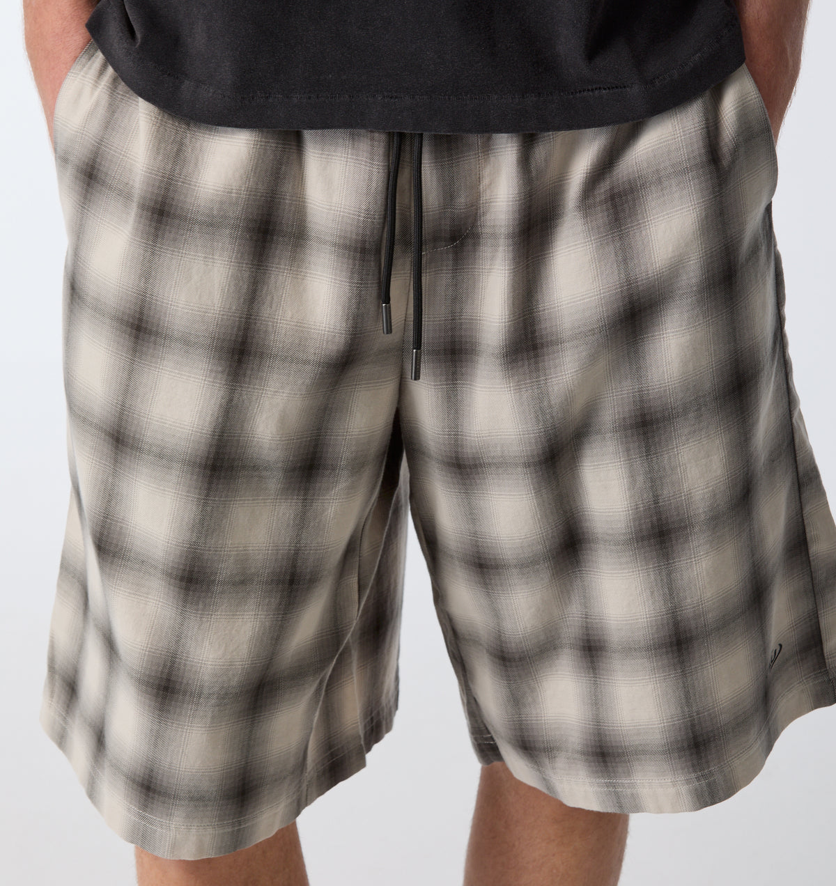 Flannel Short - Off White/Black Check