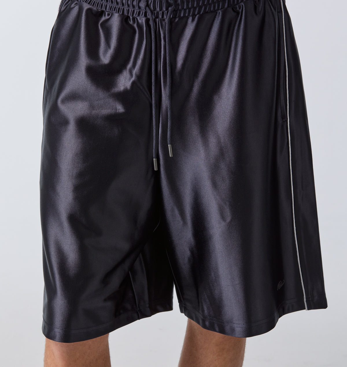 Satin Track Short - Indigo