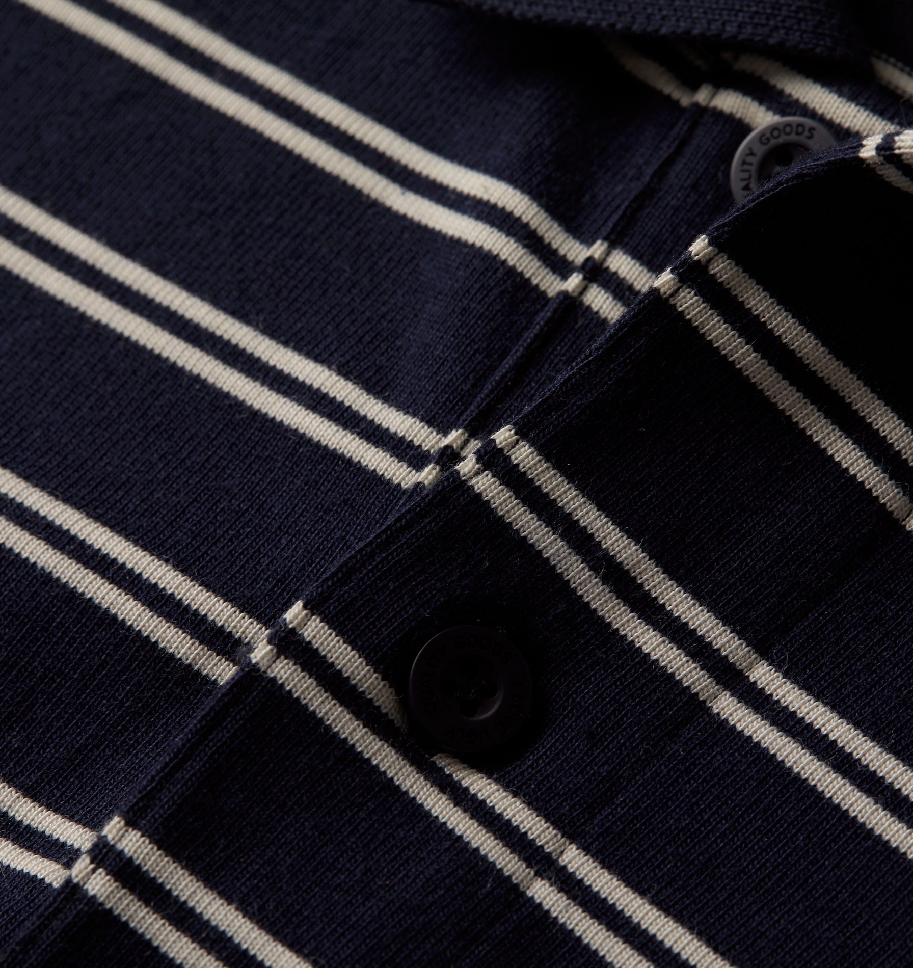 Polo LS Shirt - Navy/Off White Stripe