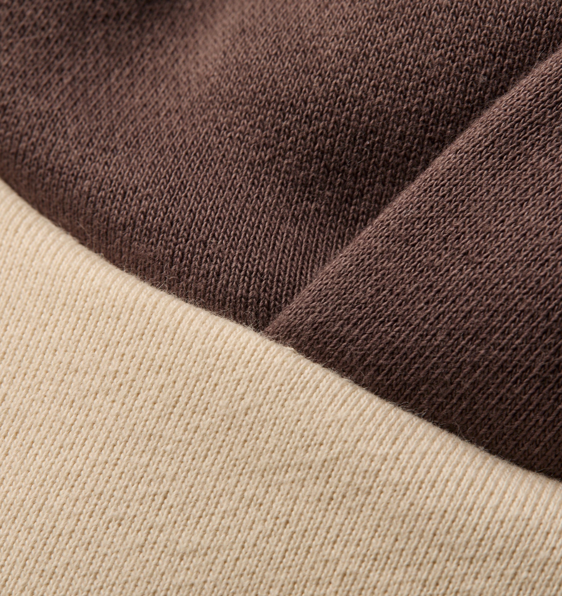Heavy Crop Box Hood - Off White/Brown