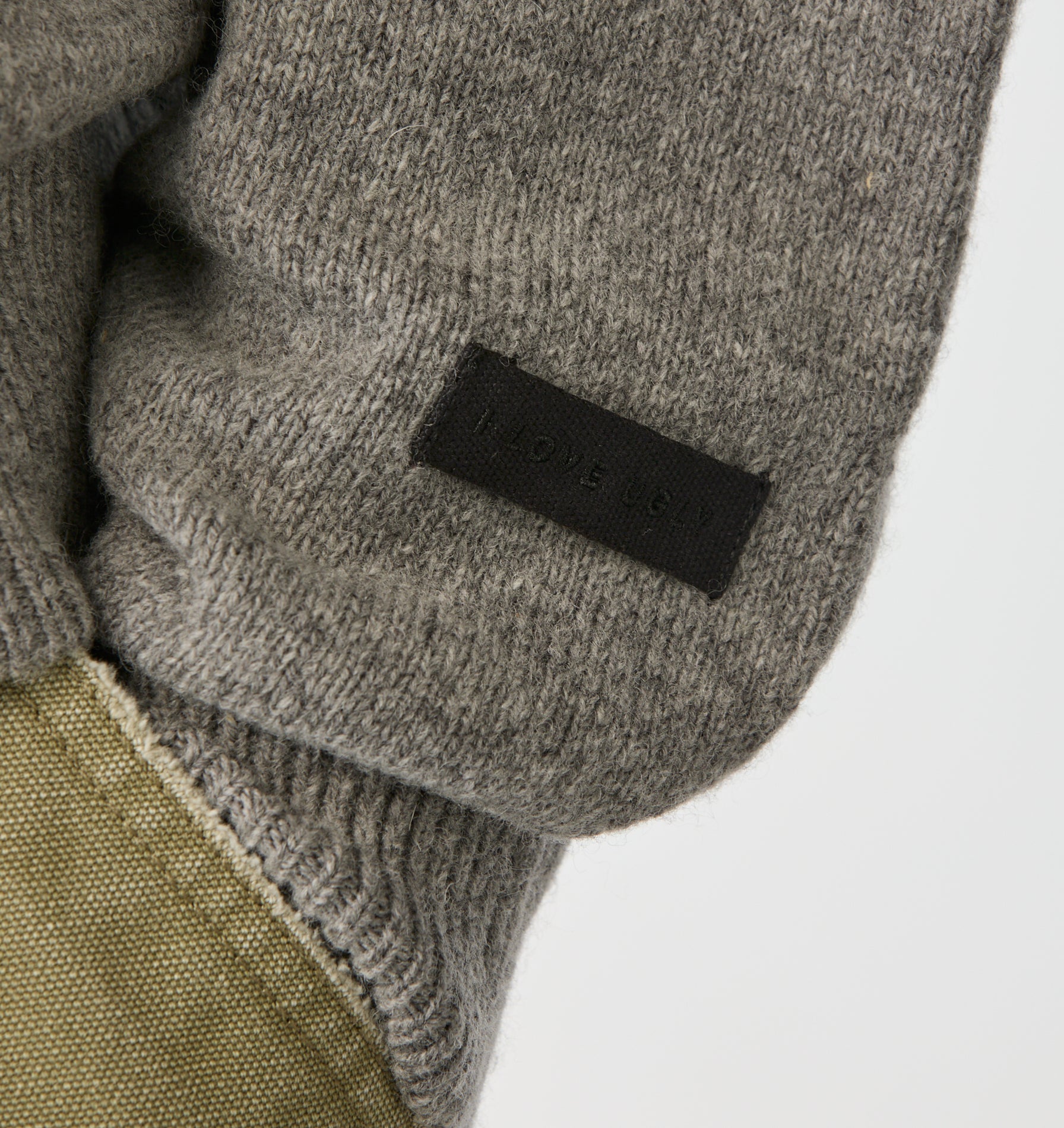 Rolled Neck Knit Sweater - Grey Marle