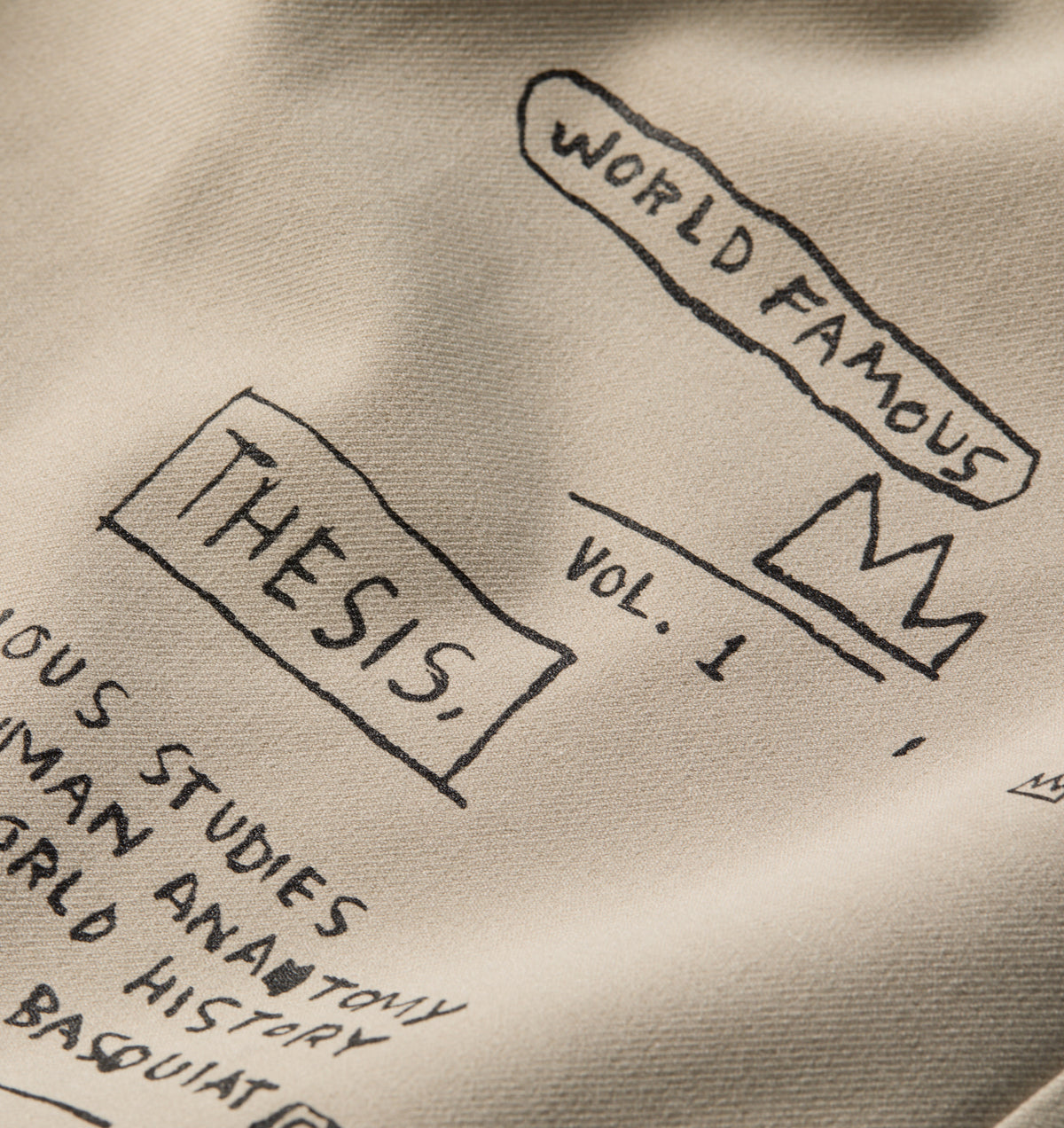 Basquiat Scribble Alby Pleat Short - Stone