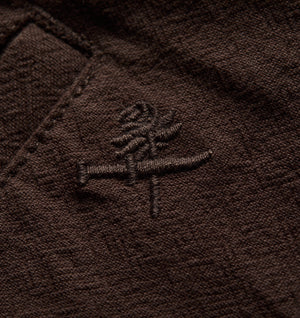 Linen Alby Pleated Short - Espresso