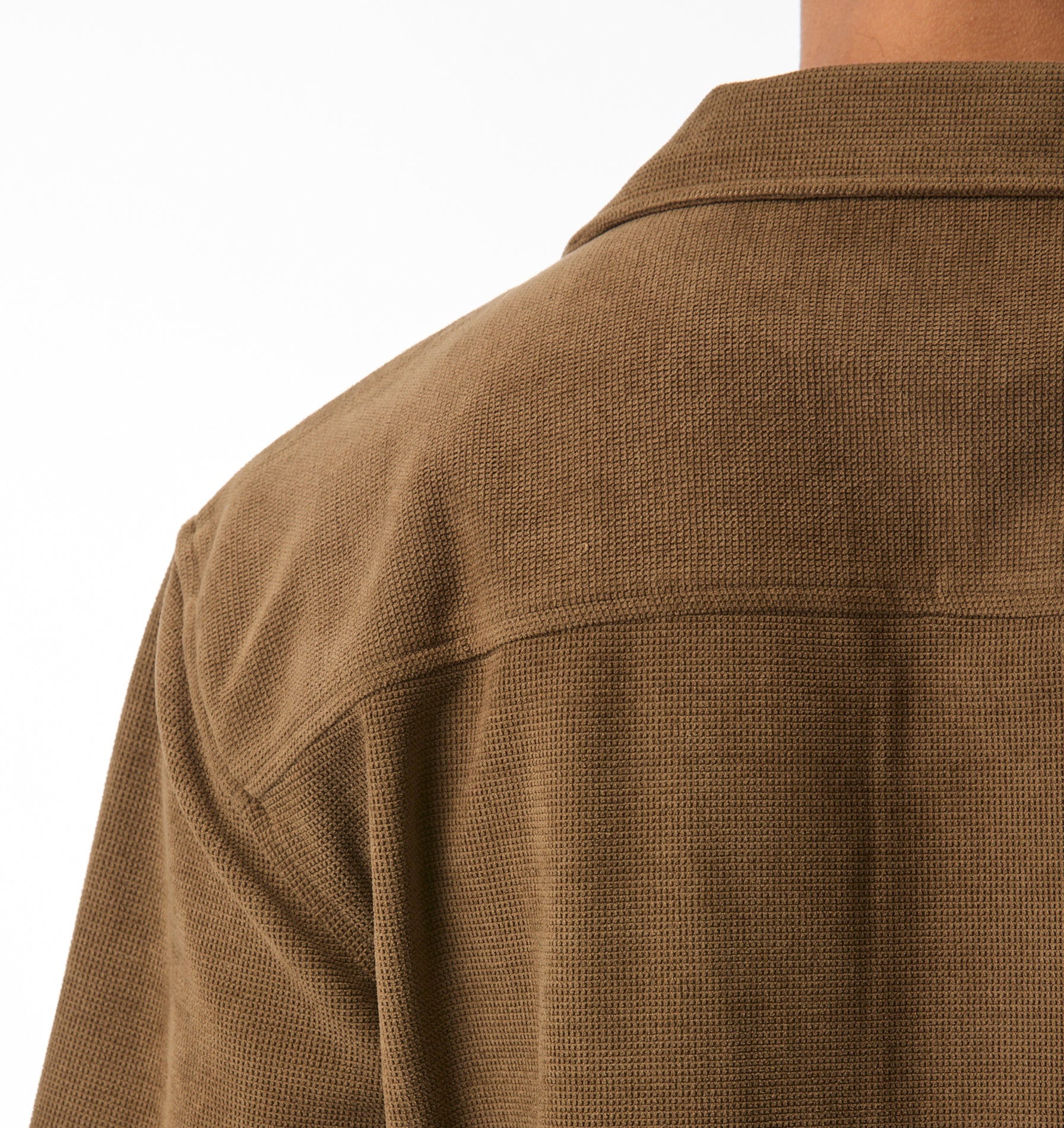 Waffle Box Cuban Collar SS Shirt - Fossil