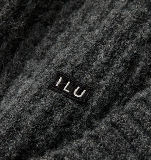 Wool Crop Knit Sweater - Charcoal