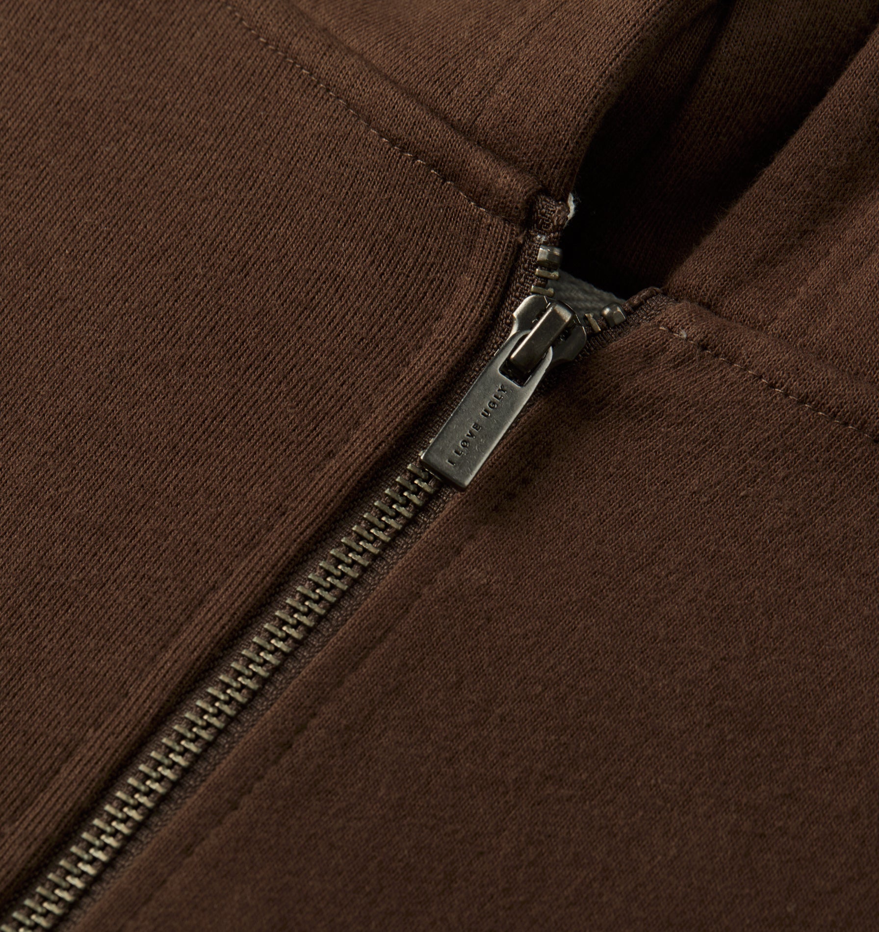 Crop Box Zip Hood - Dark Brown