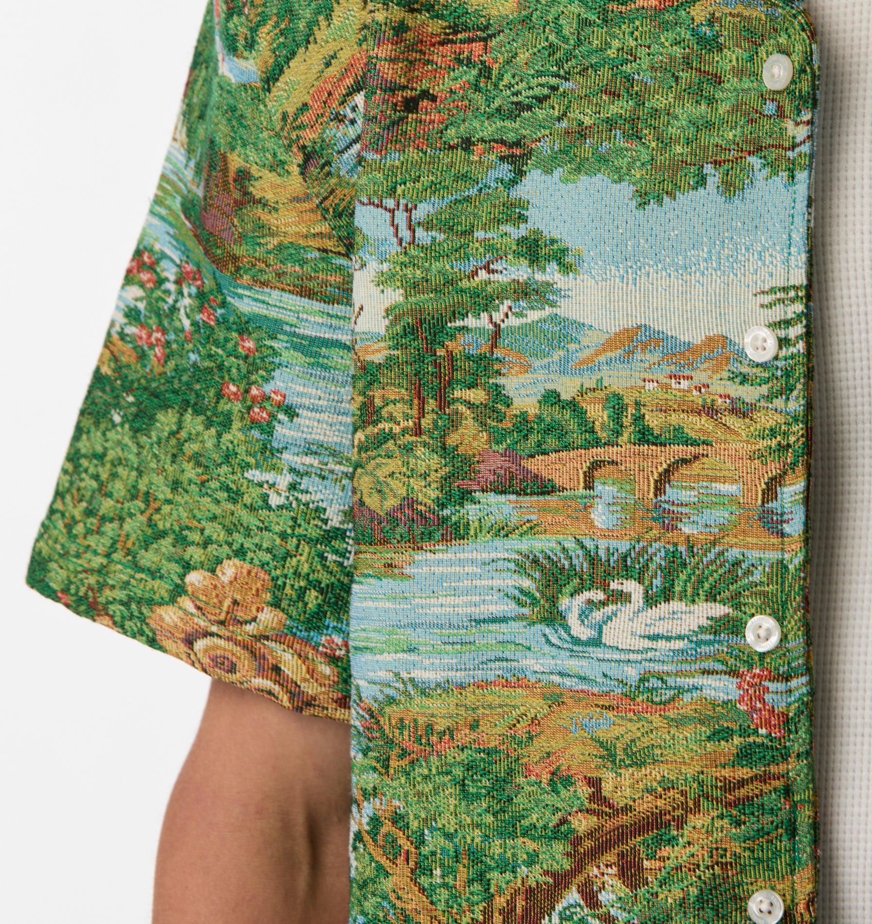 Cuban Collar SS Shirt - Orchard