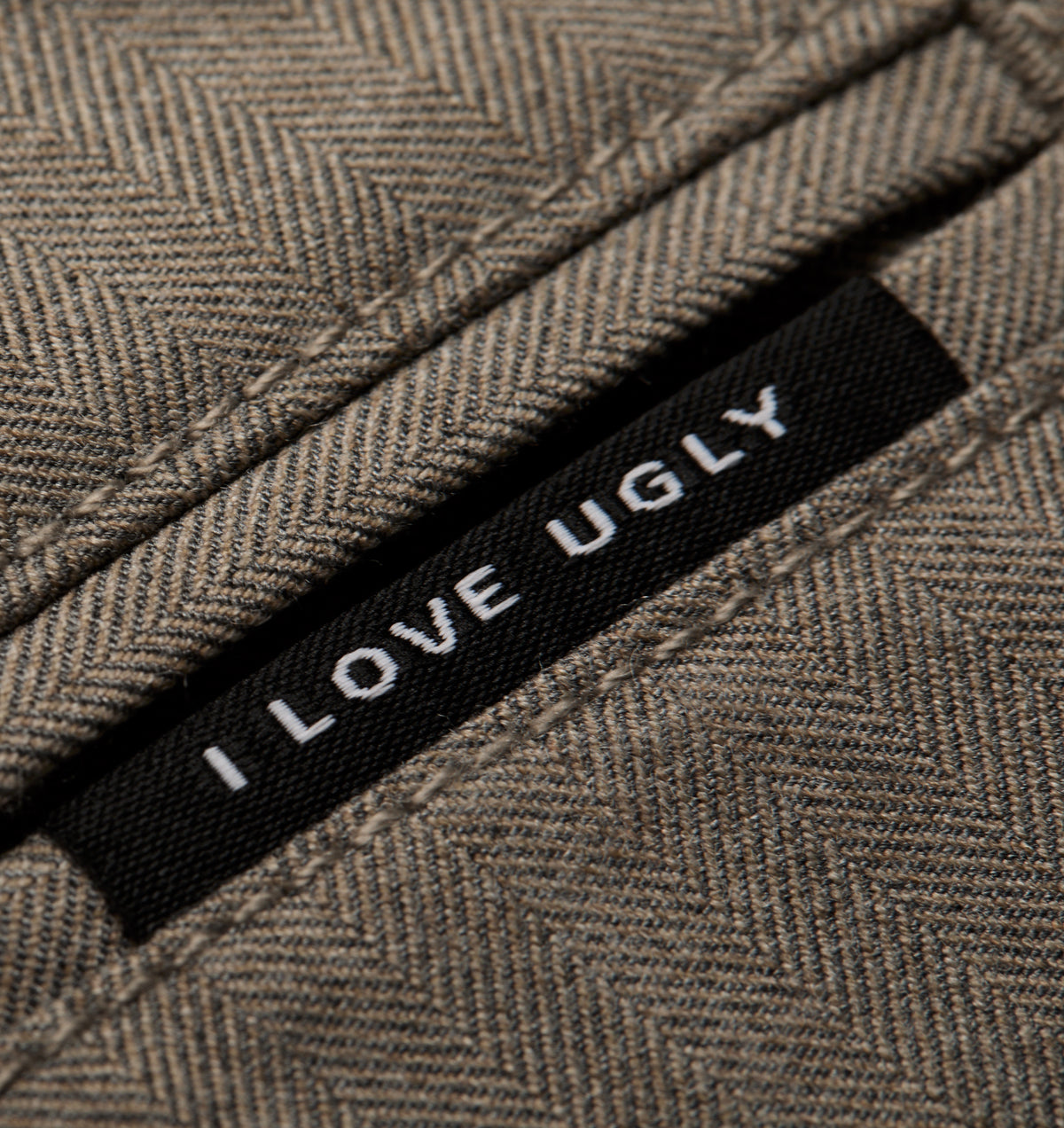 Twin Pleat Pant - Sand Herringbone