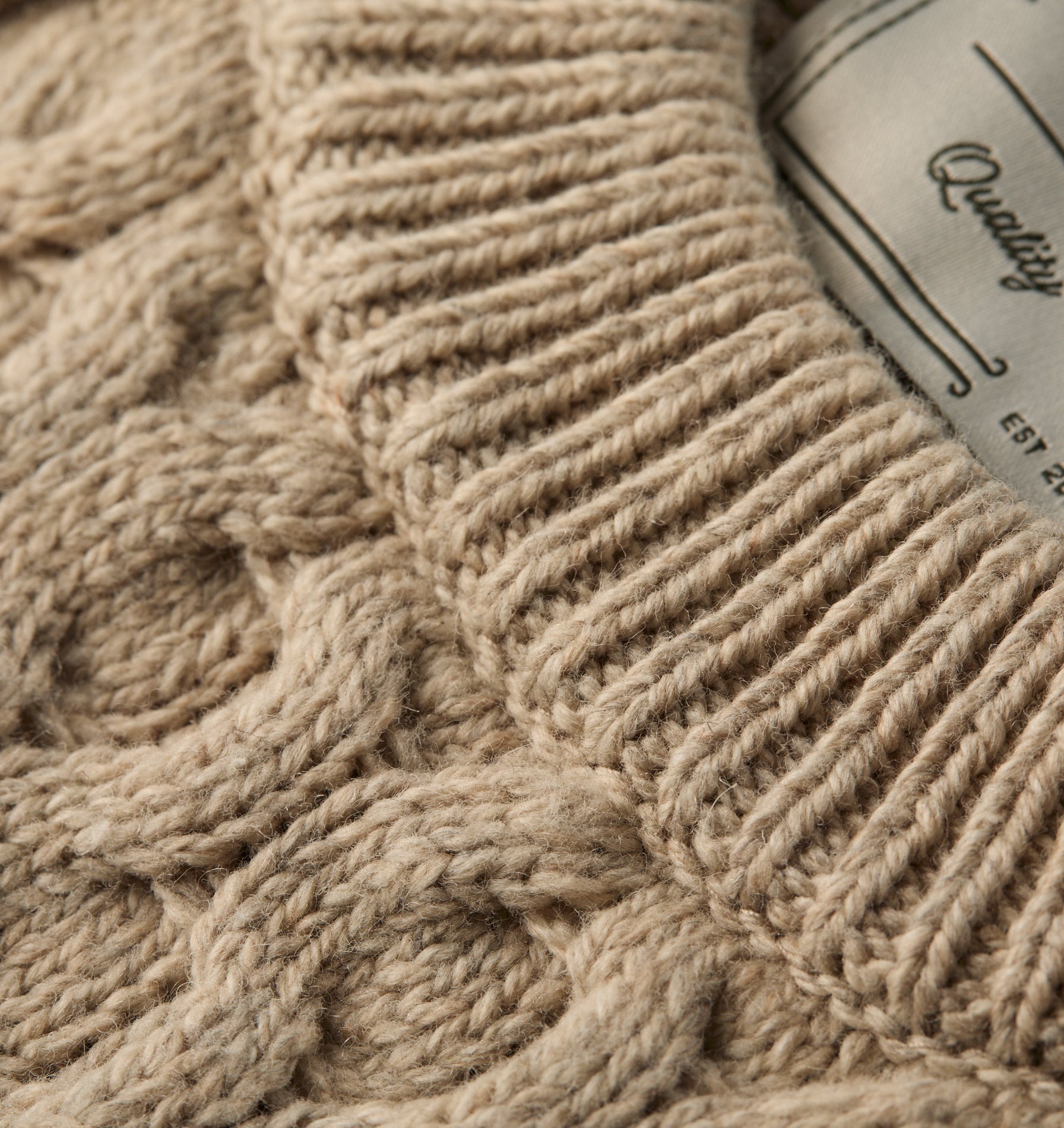 Cable Crop Knit Sweater - Off White