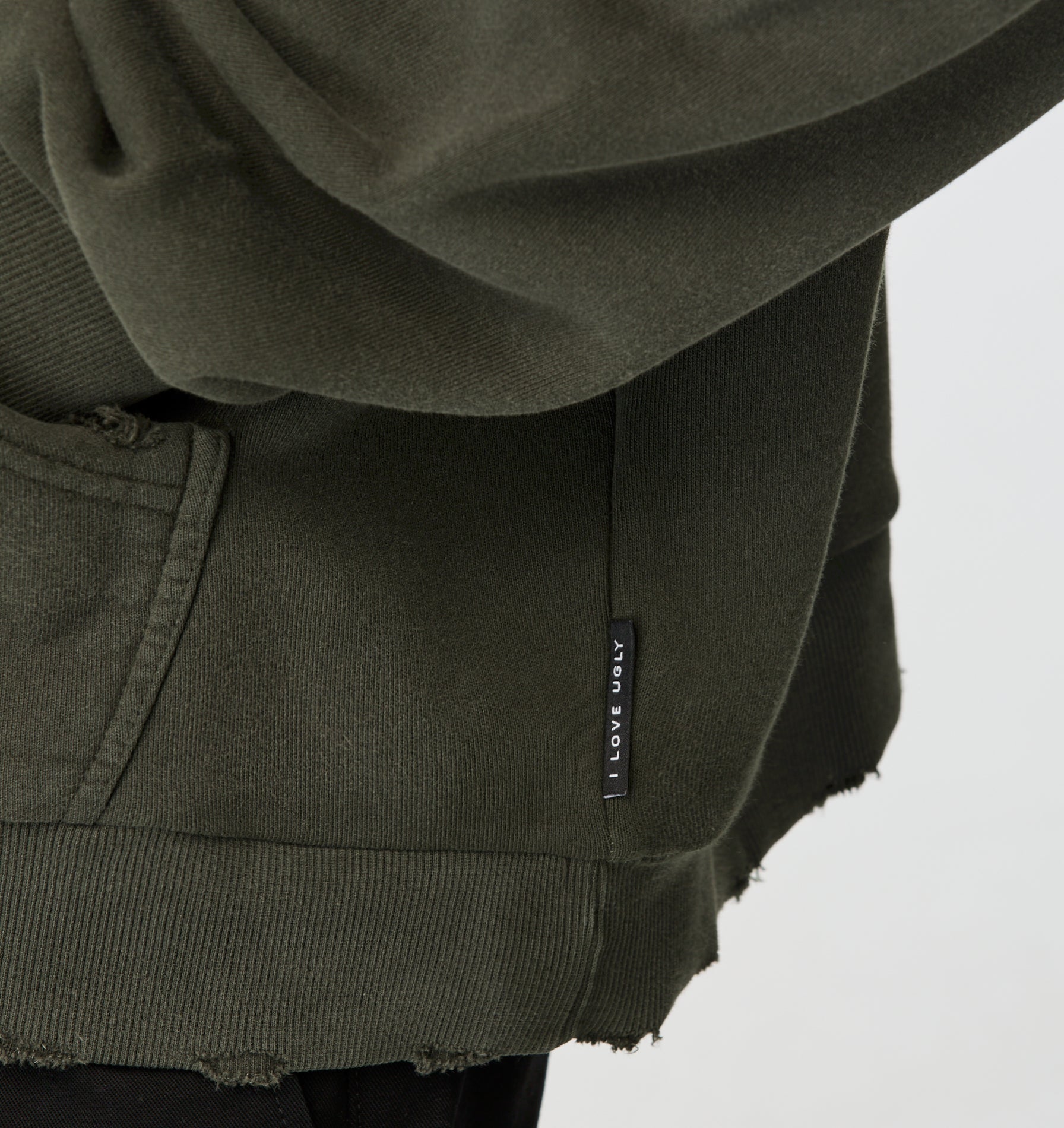 Distressed Oversized Hood - Faded Green
