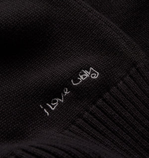 Midweight Crop Knit Sweater - Black